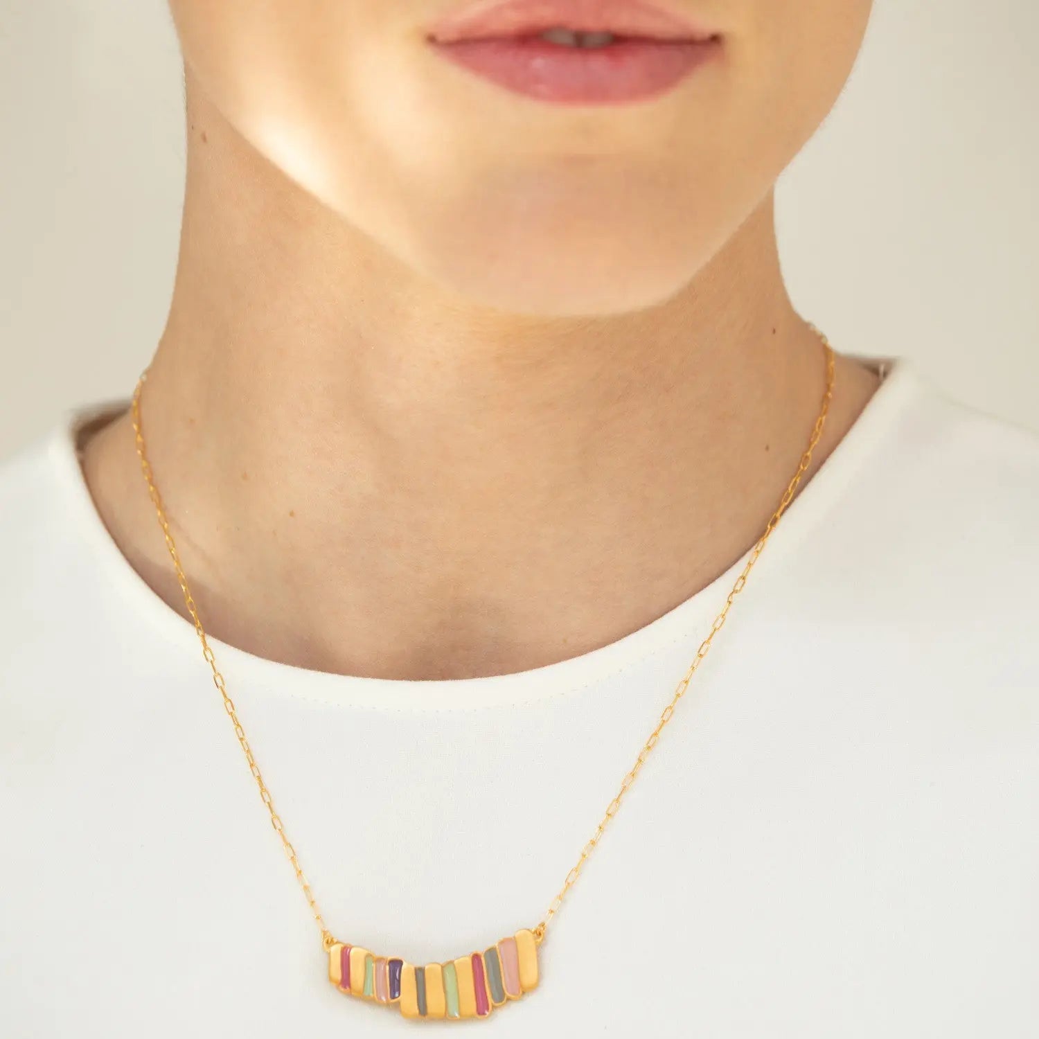 Palette Gold Necklace Large - Dyrberg/Kern NZ