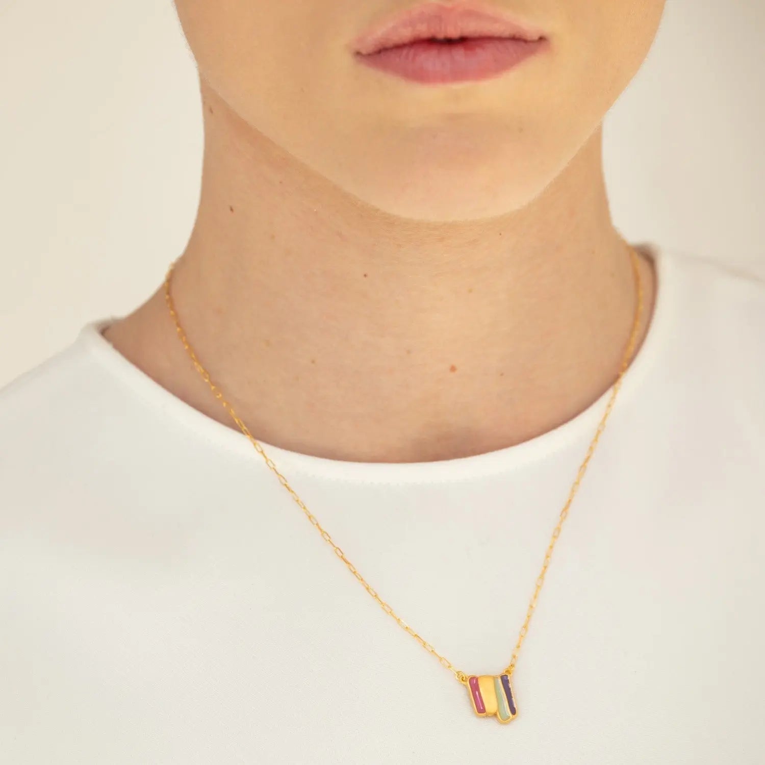 Palette Gold Necklace Small - Dyrberg/Kern NZ