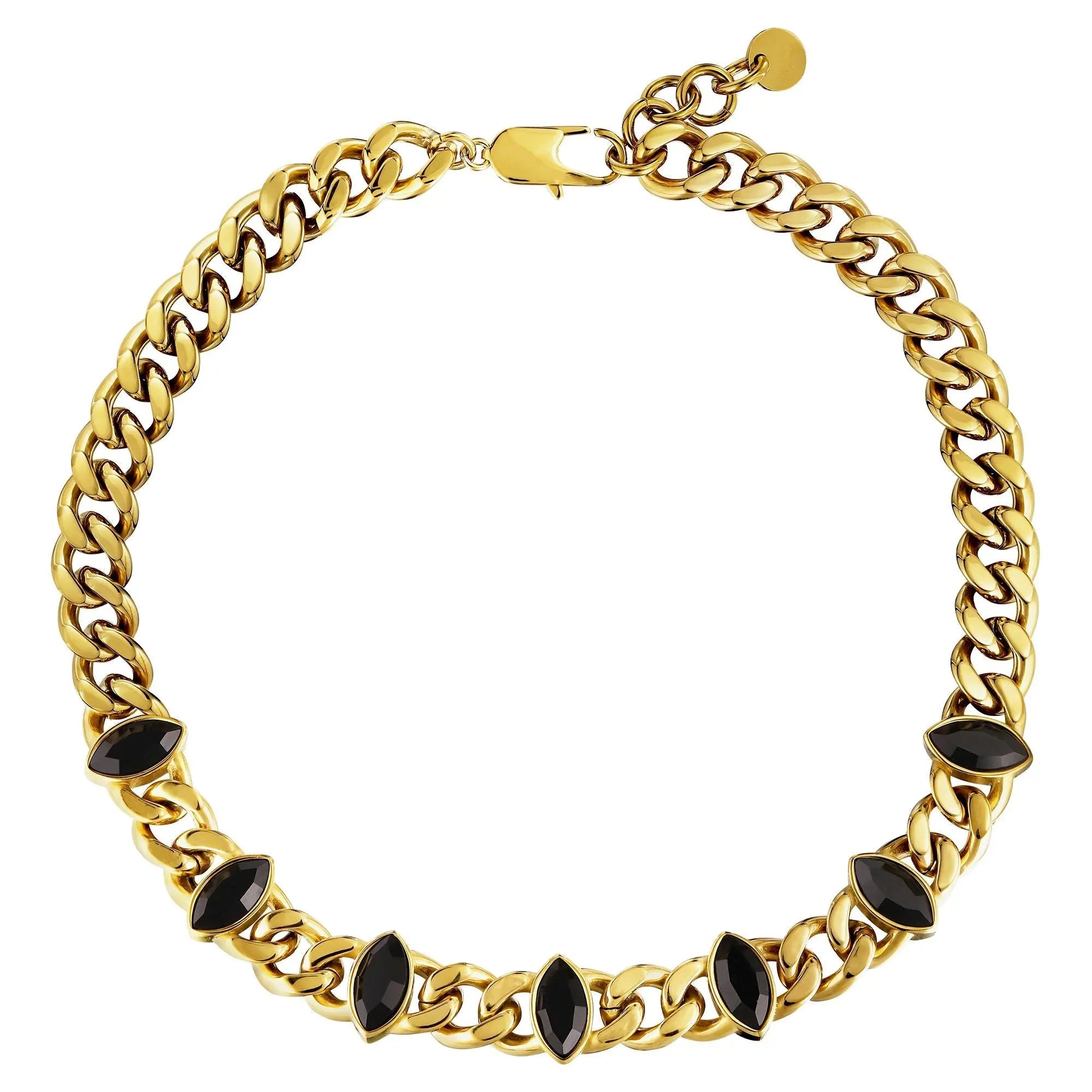 Punica Gold Necklace - Black - Dyrberg/Kern NZ