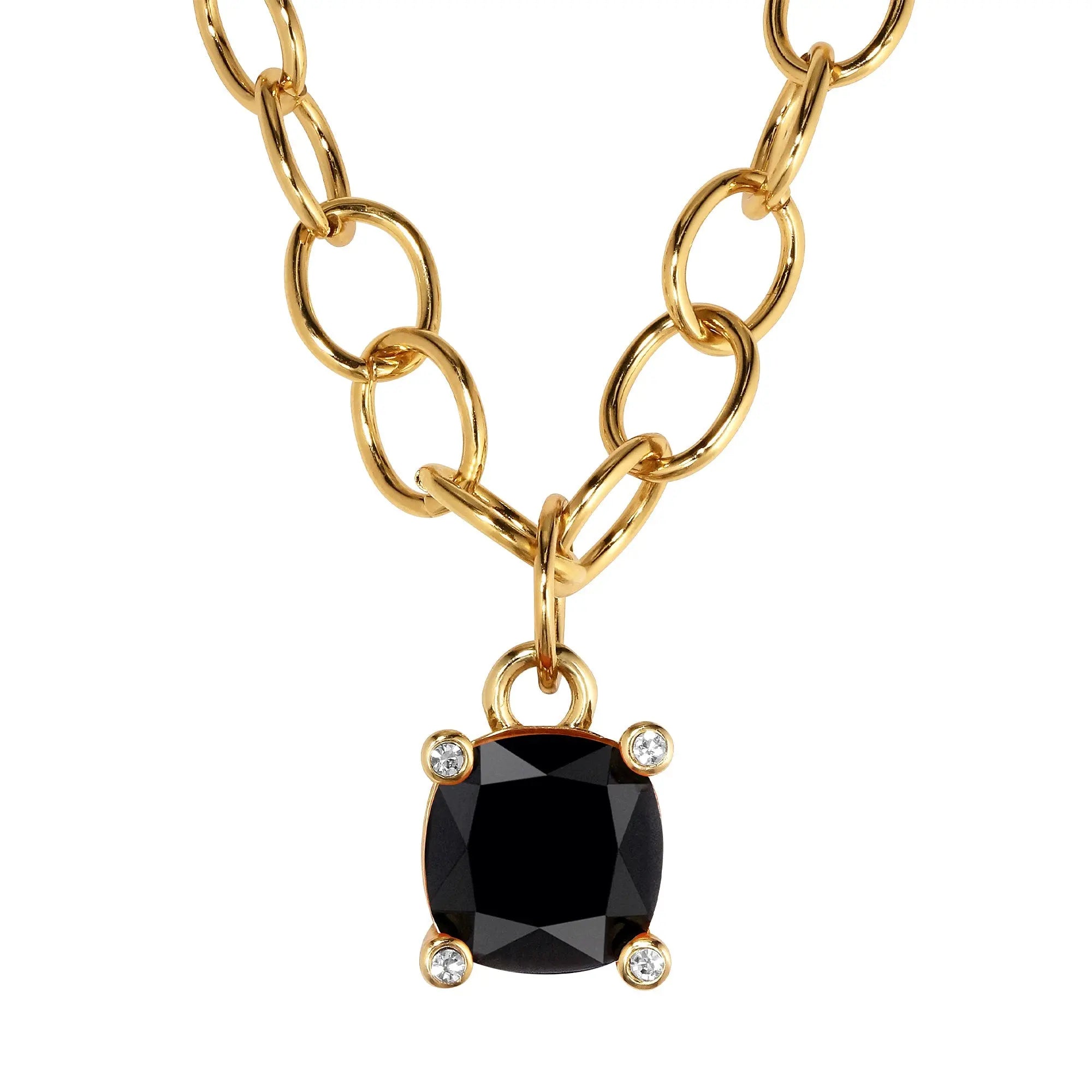 Ramina Gold Necklace - Black - Dyrberg/Kern NZ
