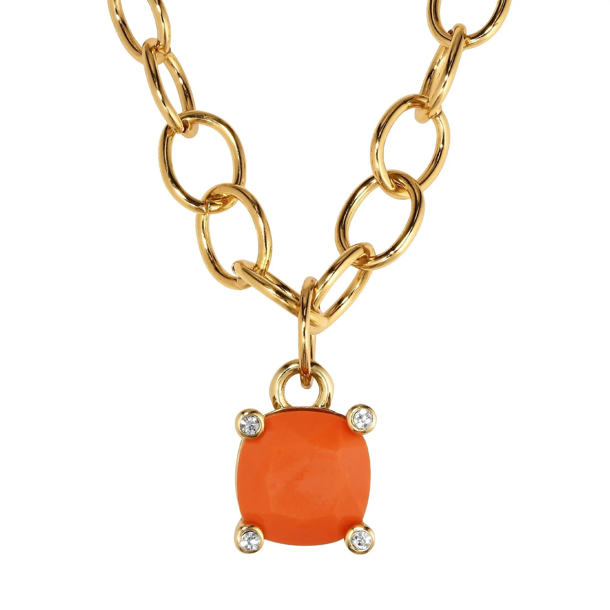 Ramina Gold Necklace - Coral - Dyrberg/Kern NZ