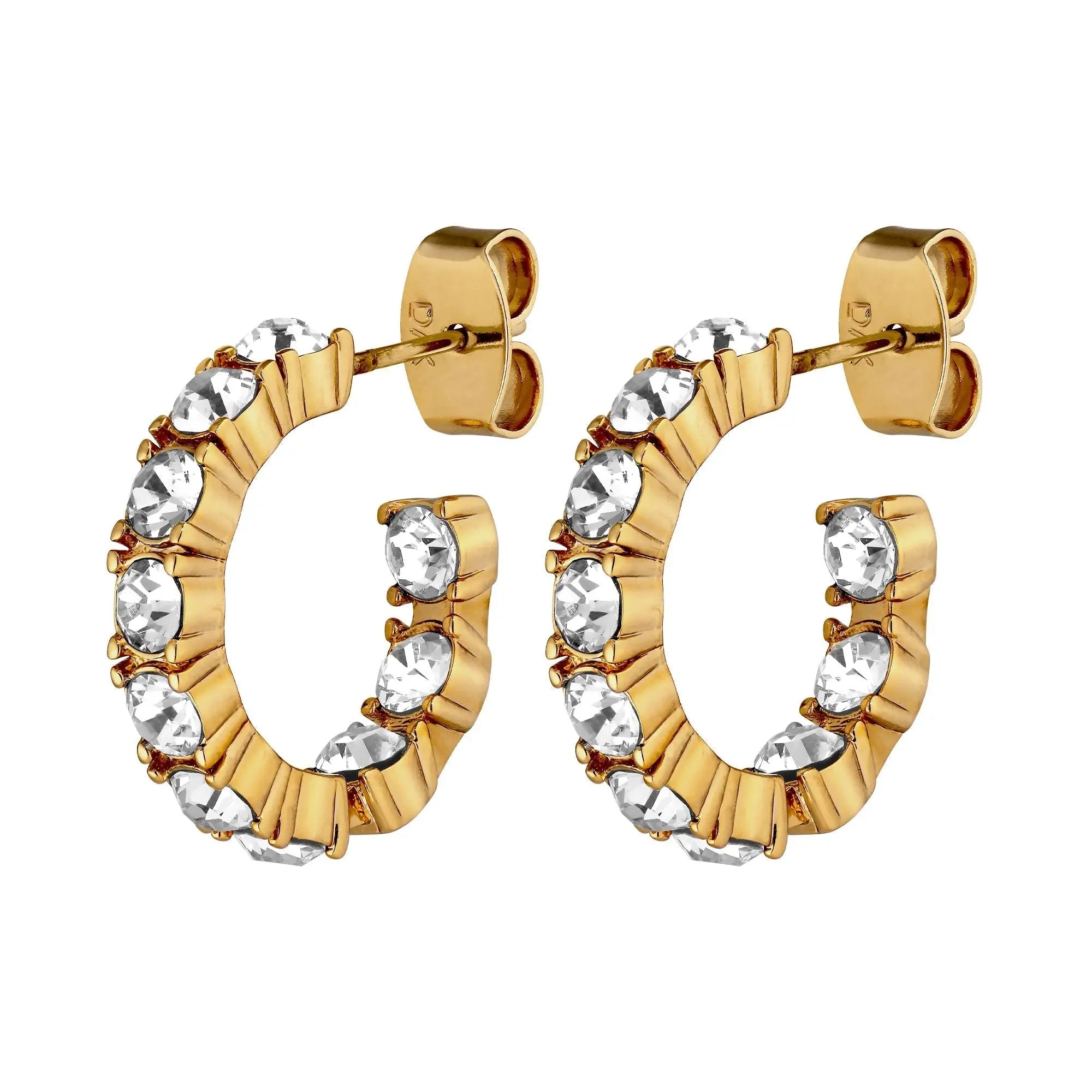 Raquel Gold Earrings - Crystal - Dyrberg/Kern NZ