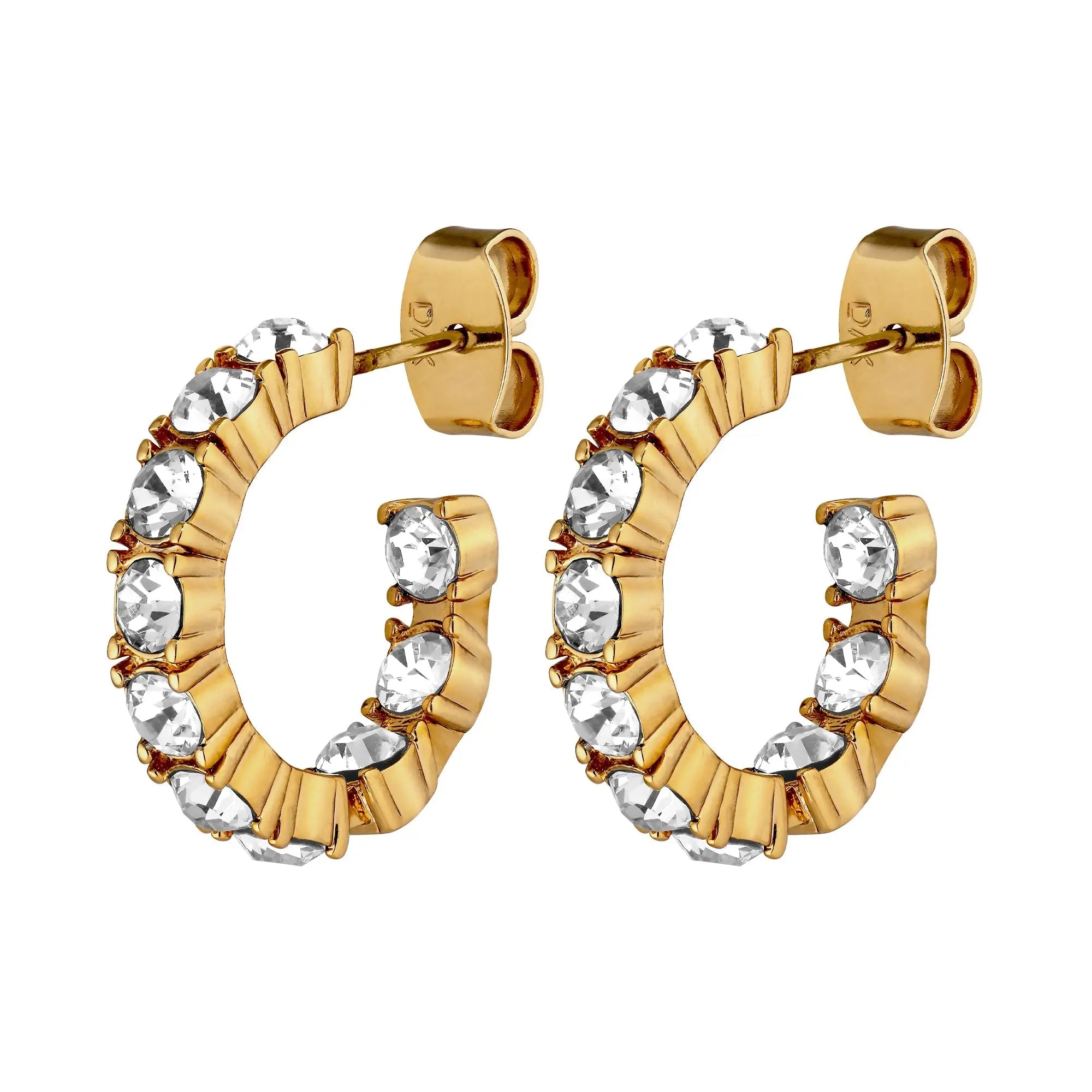 Raquel Gold Earrings - Crystal - Dyrberg/Kern NZ
