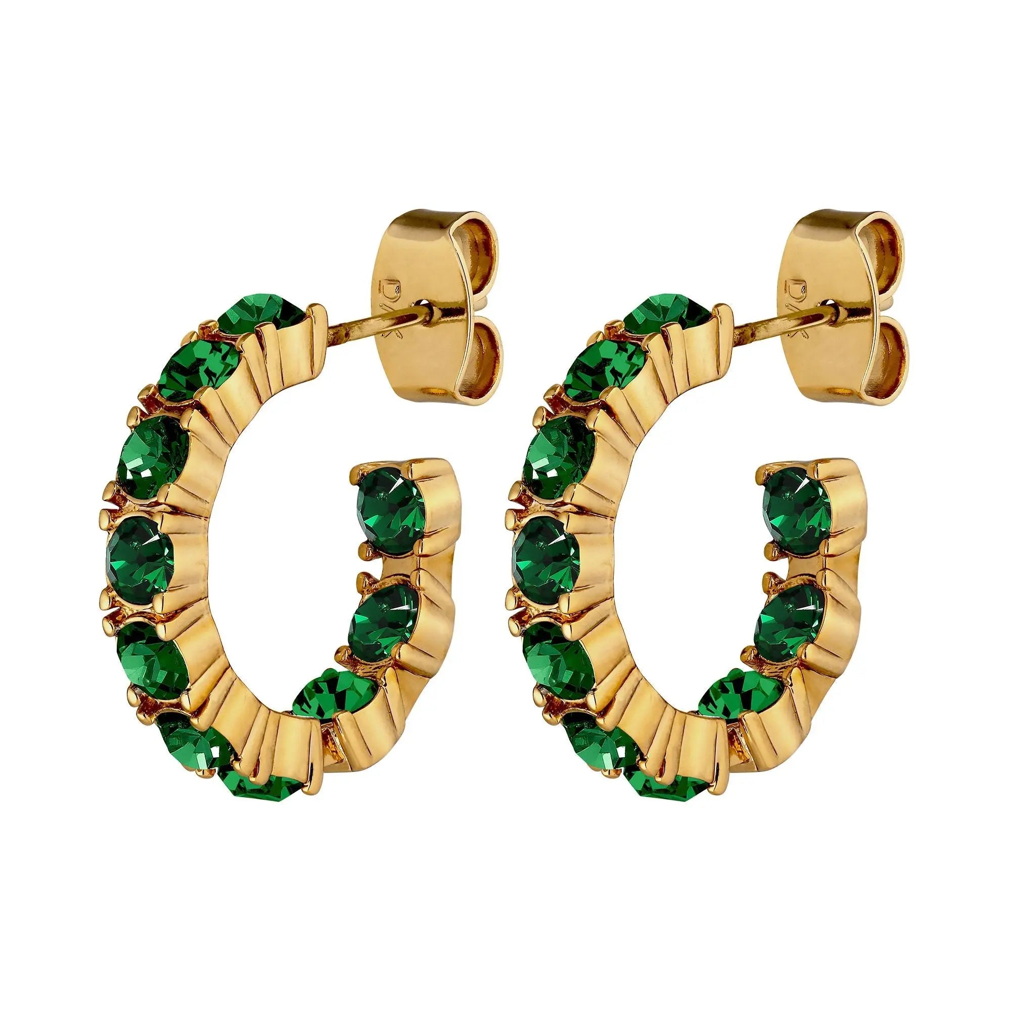 Raquel Gold Earrings - Emerald Green - Dyrberg/Kern NZ