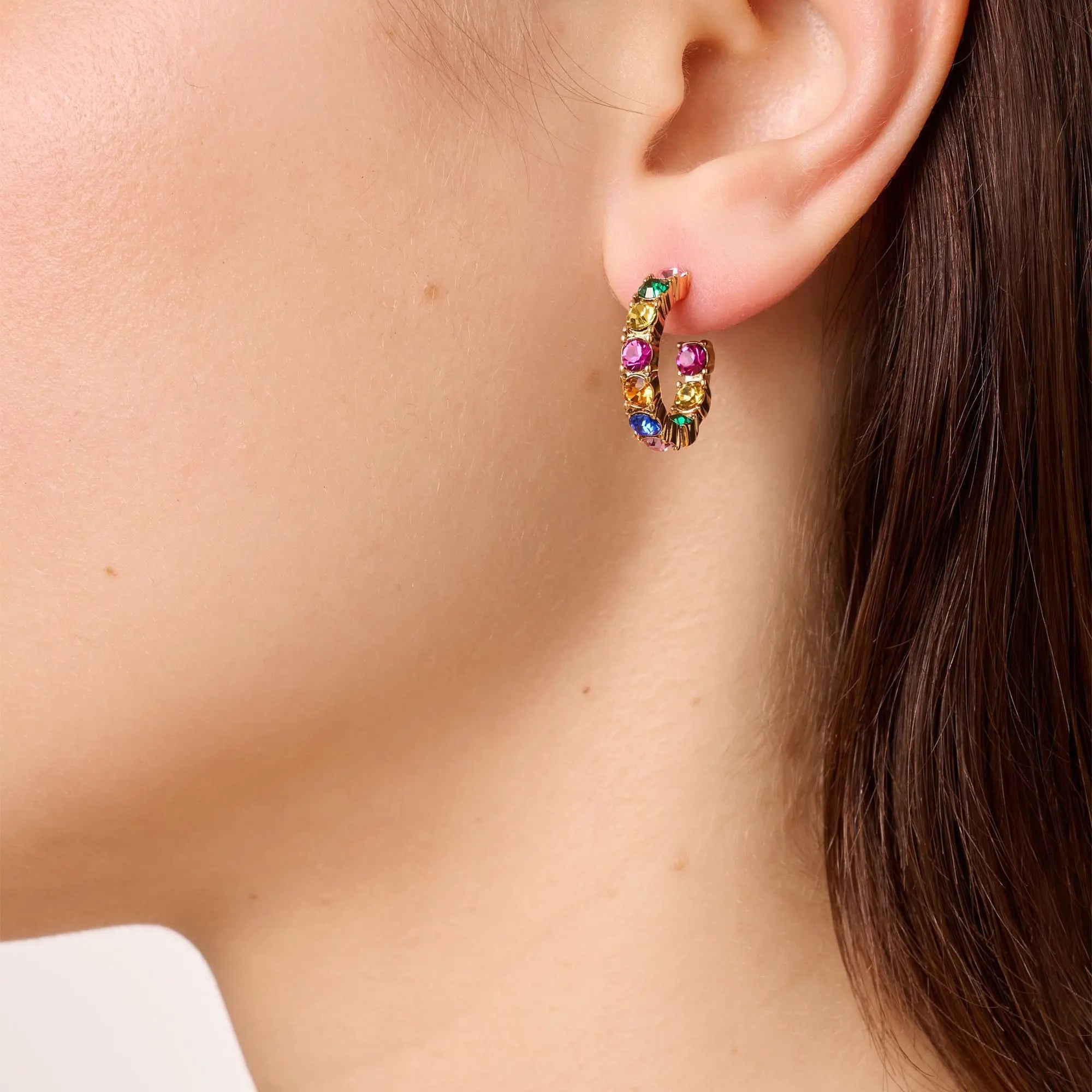Raquel Gold Earrings - Rainbow - Dyrberg/Kern NZ
