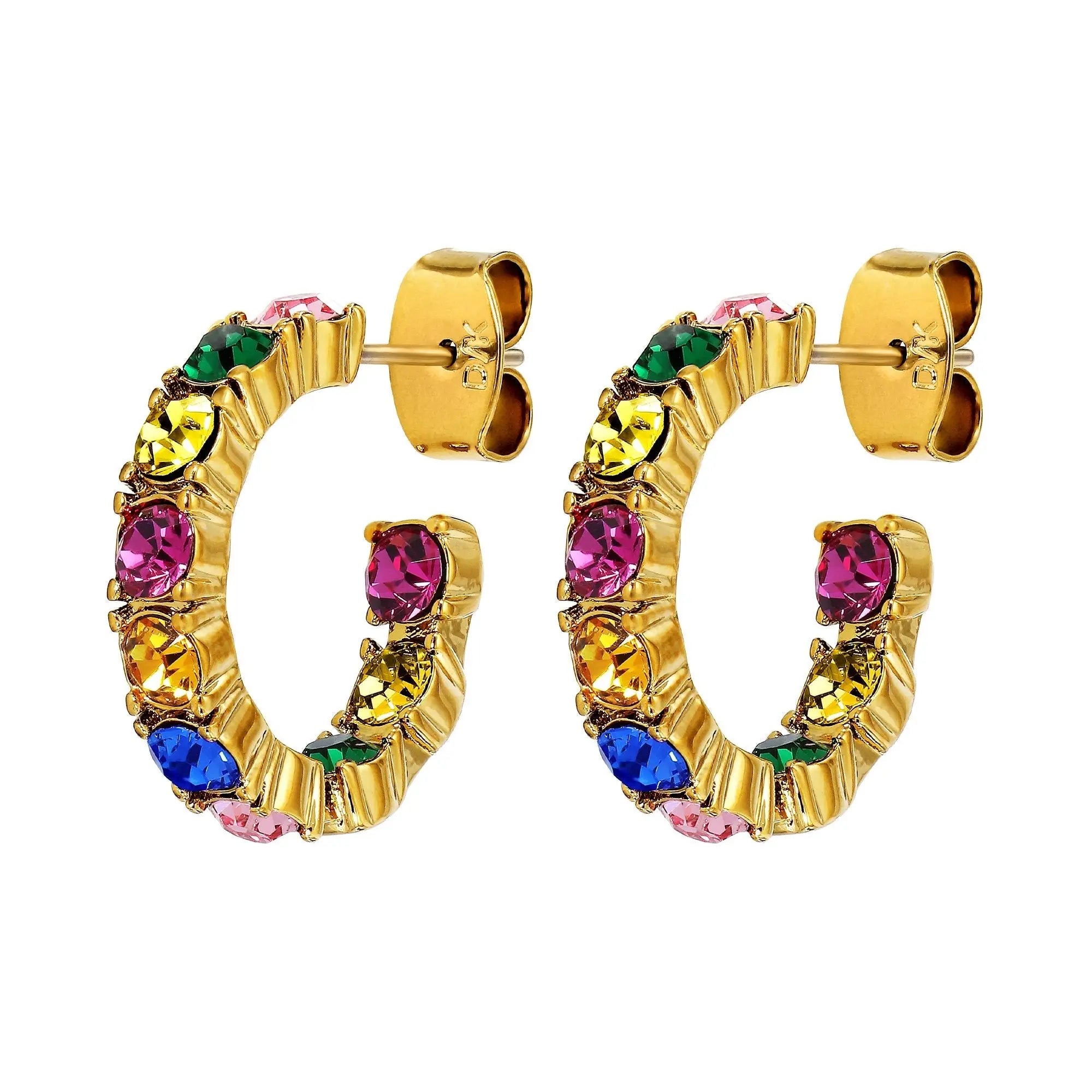 Raquel Gold Earrings - Rainbow - Dyrberg/Kern NZ