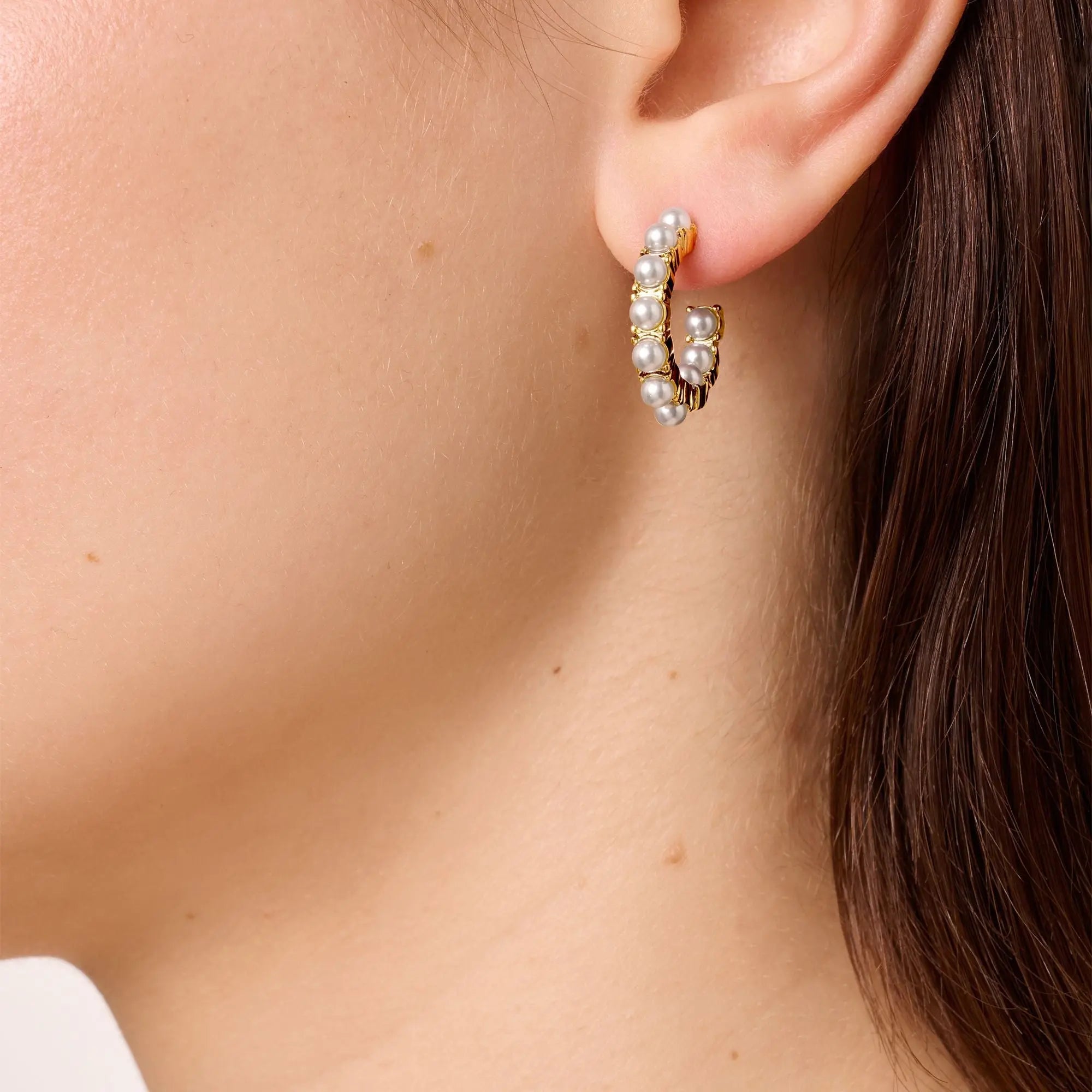 Raquel Gold Earrings - White Pearl - Dyrberg/Kern NZ