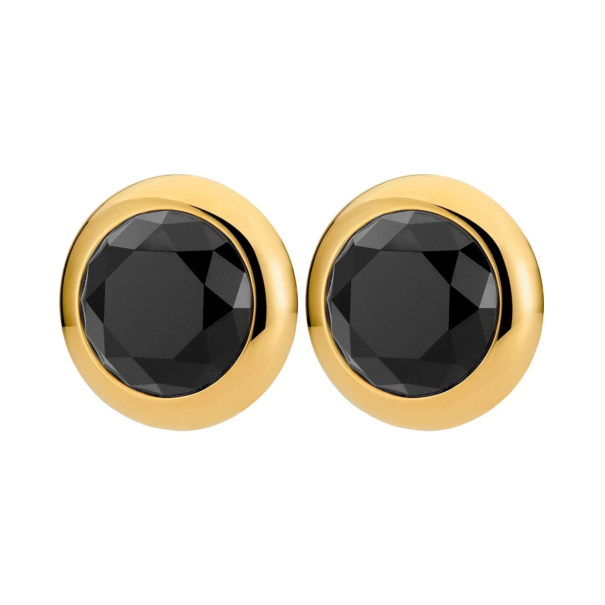 Rivoli Gold Earrings - Black - Dyrberg/Kern NZ