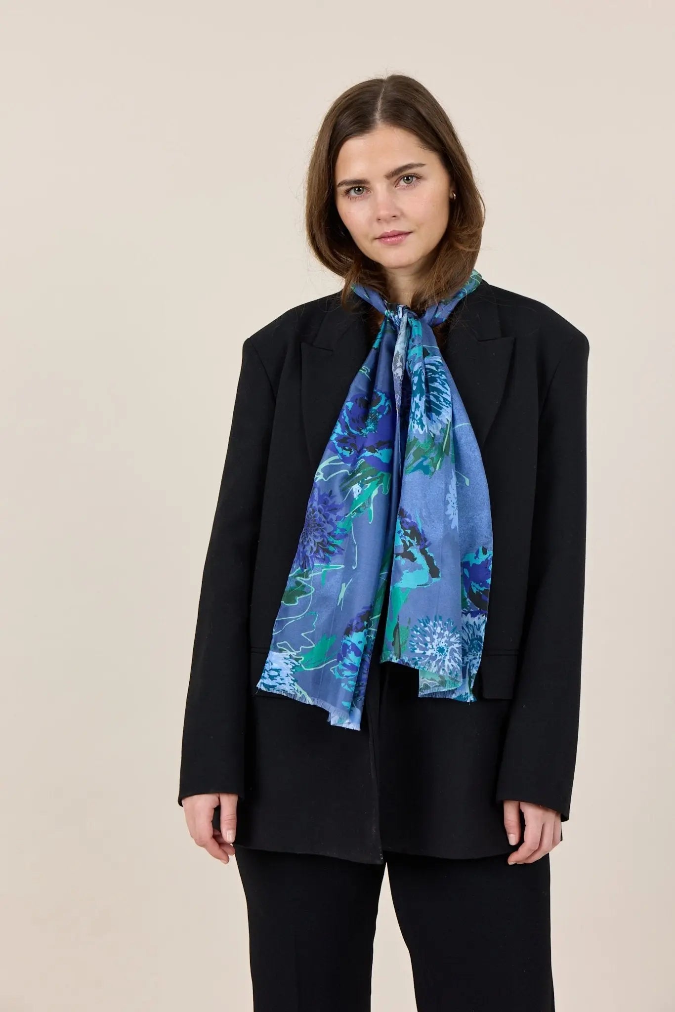 Royal Garden Silk Scarf, Blue - Dyrberg/Kern NZ