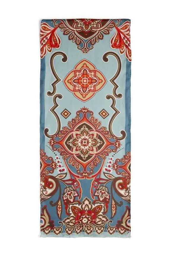 Royal Paisley Silk Scarf, Blue - Dyrberg/Kern NZ