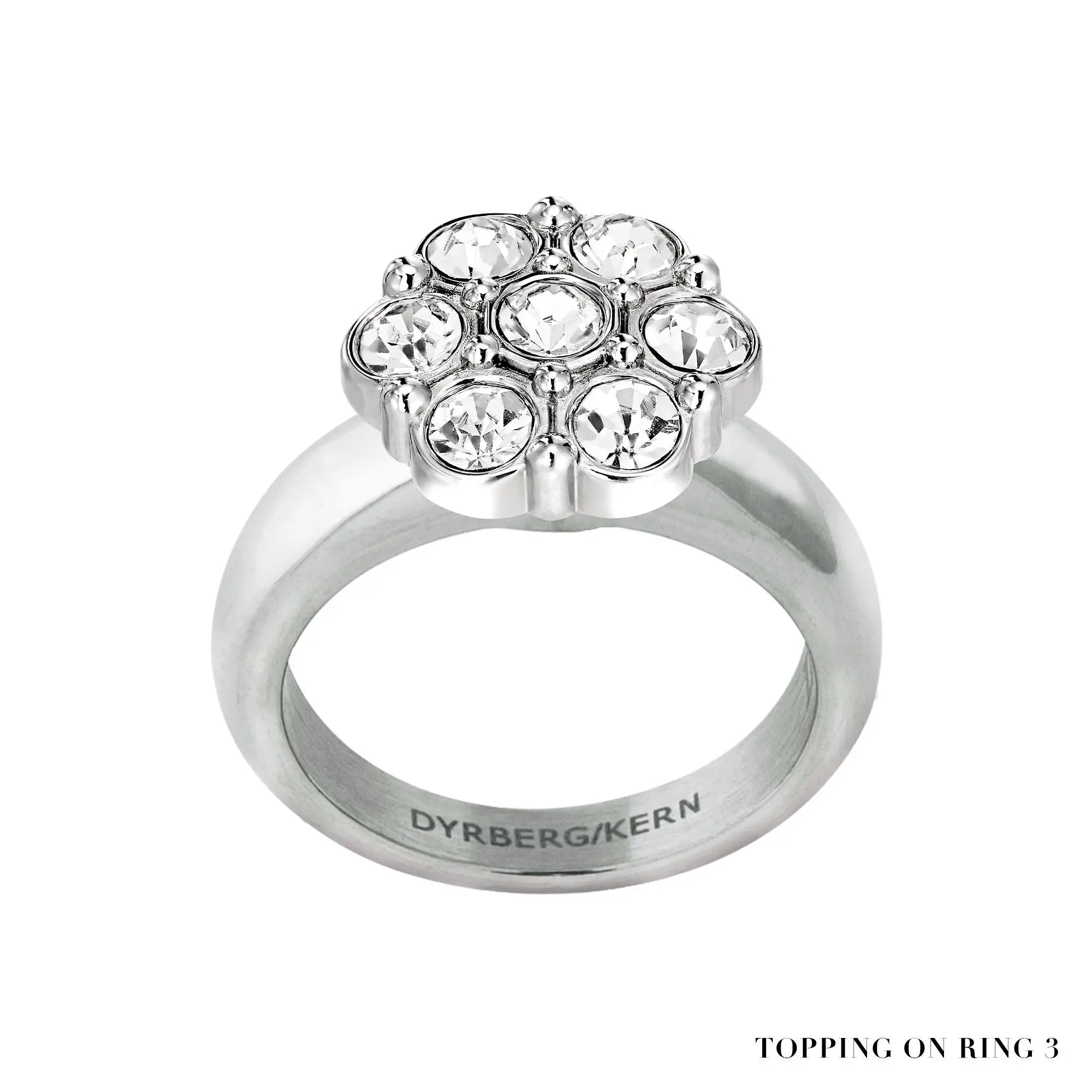 Salma Shiny Silver Interchangeable Ring Topper - Crystal - Dyrberg/Kern NZ