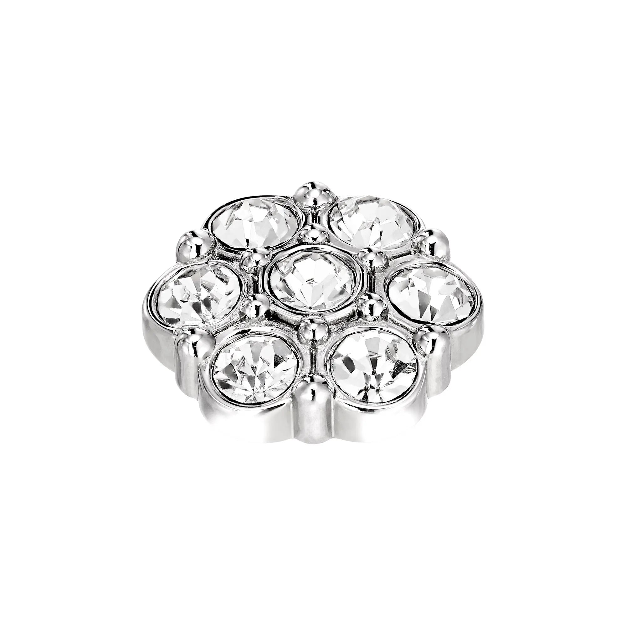 Salma Shiny Silver Interchangeable Ring Topper - Crystal - Dyrberg/Kern NZ