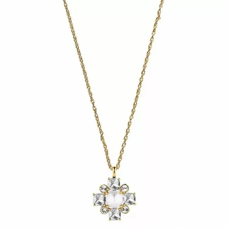 Sassi Gold Necklace - Crystal / White Pearl - Dyrberg/Kern NZ