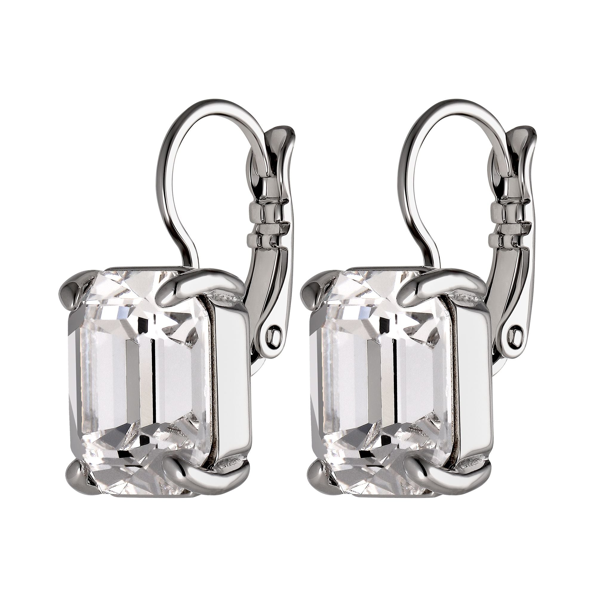 Segin Shiny Silver Earrings - Crystal - Dyrberg/Kern NZ