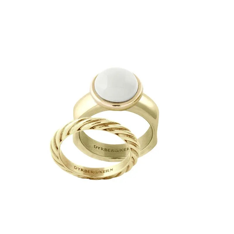 Sence Gold Interchangeable Ring Topper - Coral - Dyrberg/Kern NZ