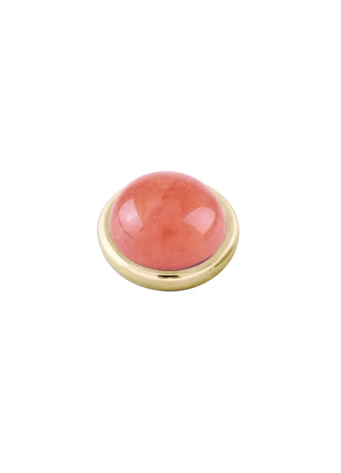 Sence Gold Interchangeable Ring Topper - Coral - Dyrberg/Kern NZ