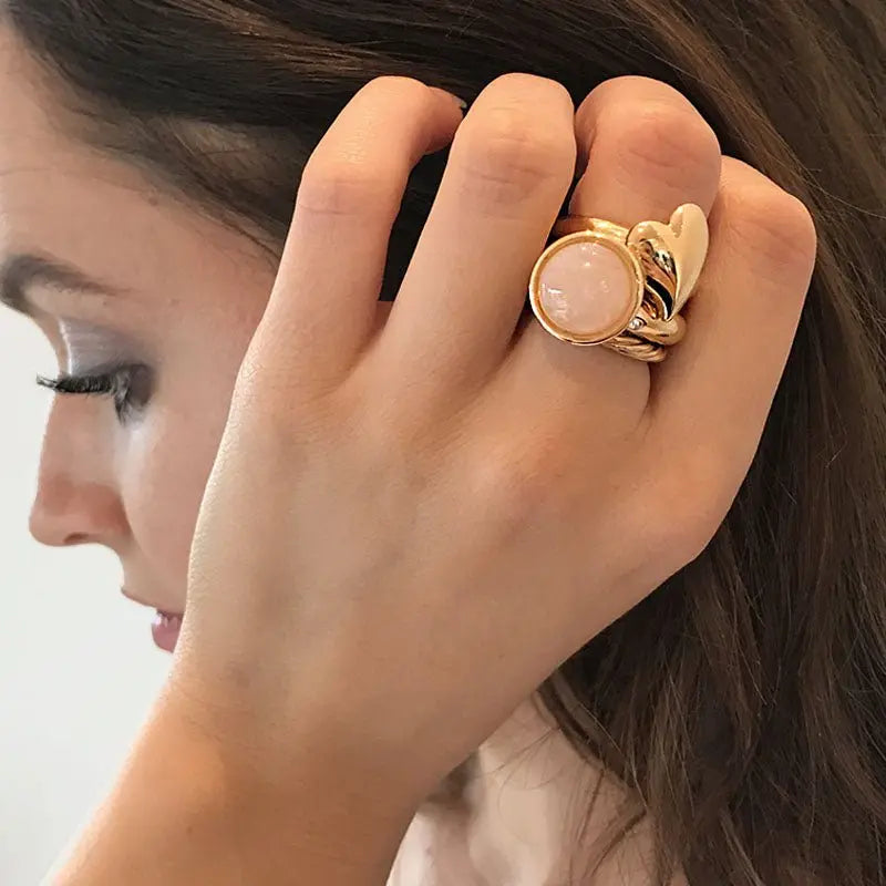 Sence Rose Gold Interchangeable Ring Topper - Rose - Dyrberg/Kern NZ
