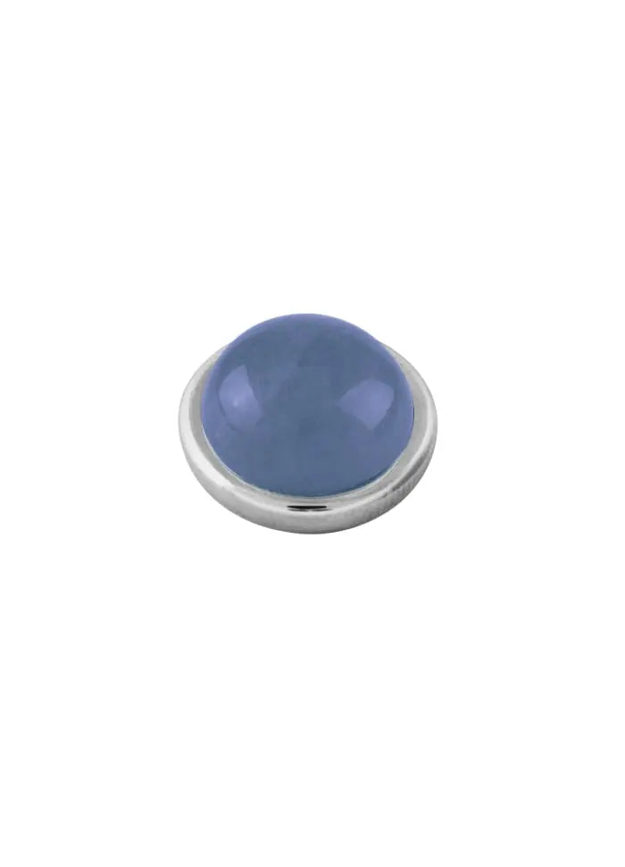 Sence Shiny Silver Interchangeable Ring Topper - Blue Agate - Dyrberg/Kern NZ