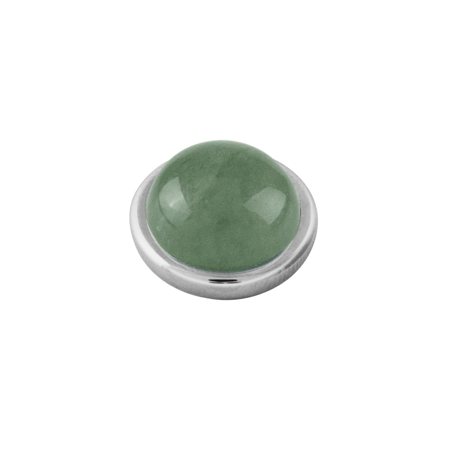 Sence Shiny Silver Interchangeable Ring Topper - Green - Dyrberg/Kern NZ