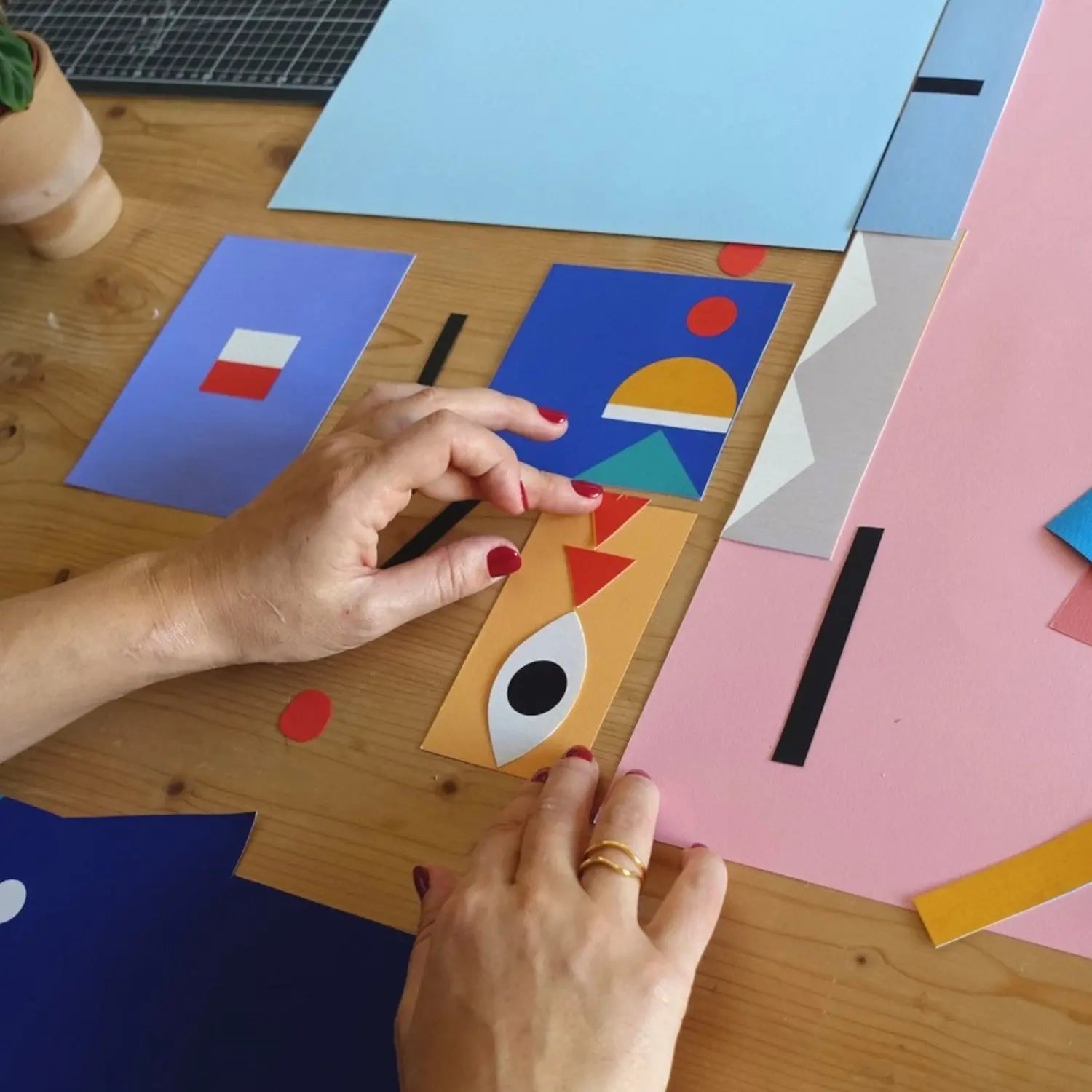 Somni Blue Large Triangles and Spindle Earrings - Dyrberg/Kern NZ