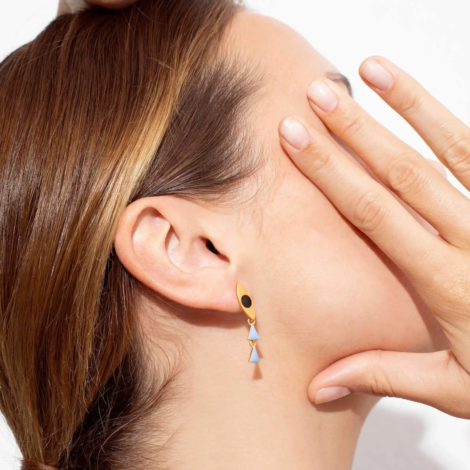 Somni Blue Triangles and Spindle Earrings - Dyrberg/Kern NZ