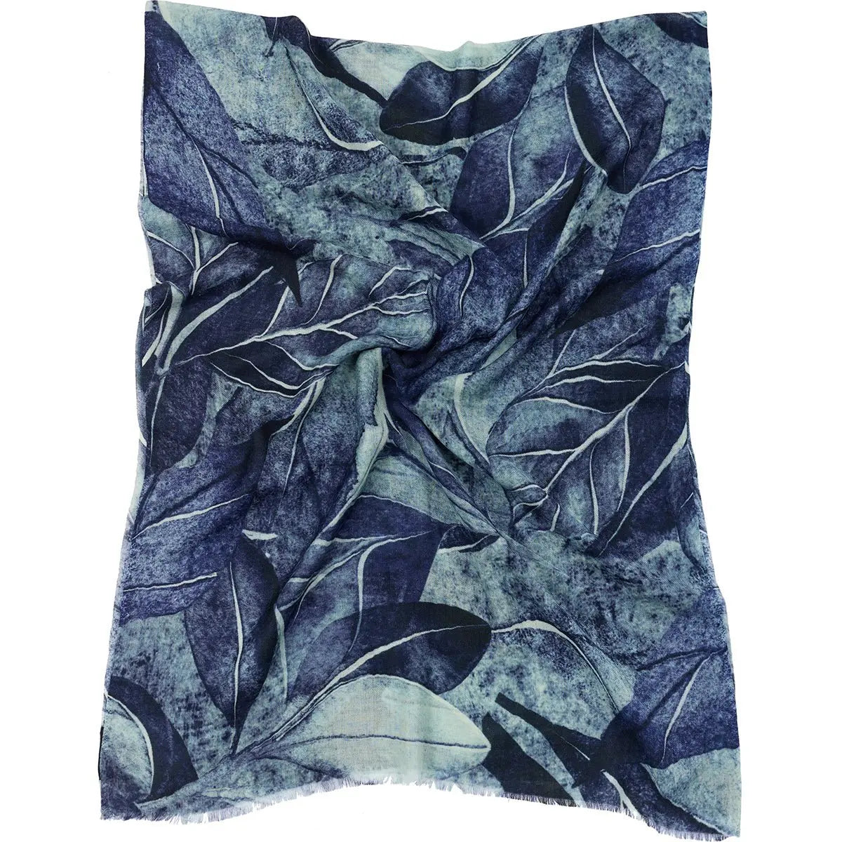 Spring Leaves Wool Scarf, Blue - Dyrberg/Kern NZ
