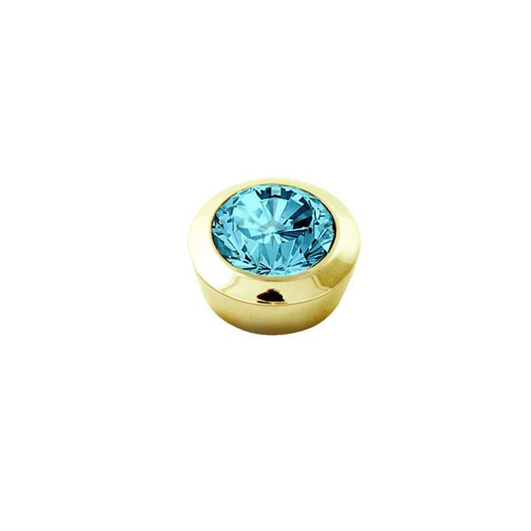 Strength Gold Interchangeable Ring Topper - Aqua - Dyrberg/Kern NZ