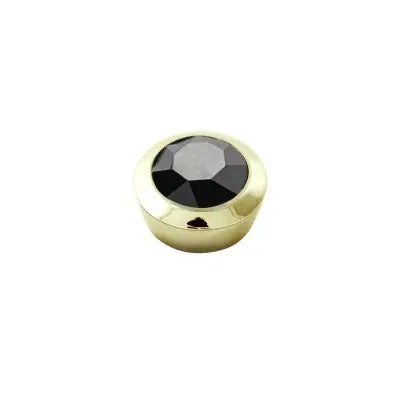 Strength Gold Interchangeable Ring Topper - Black - Dyrberg/Kern NZ