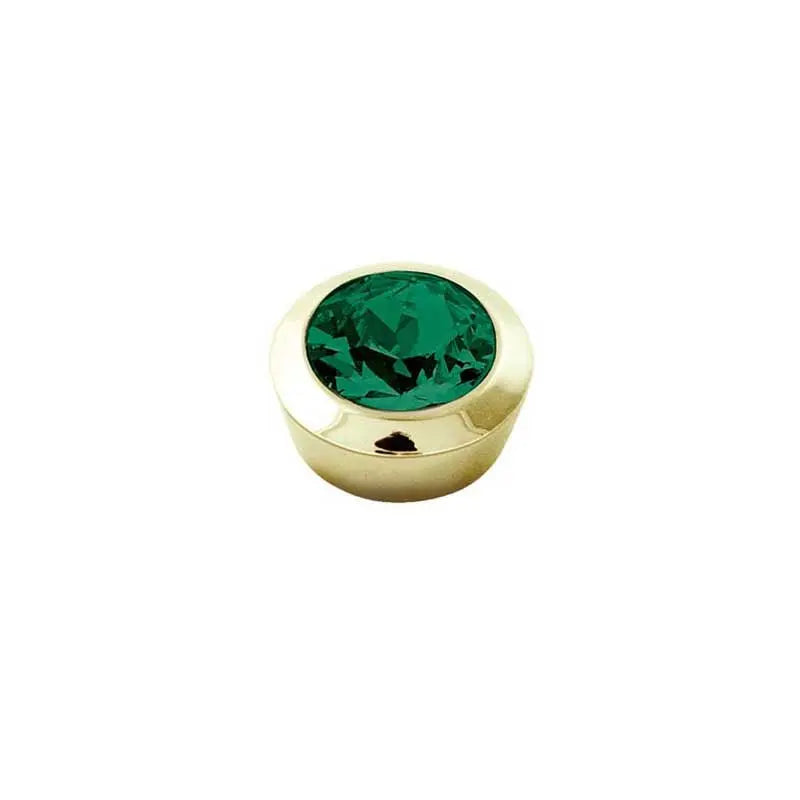 Strength Gold Interchangeable Ring Topper - Emerald Green - Dyrberg/Kern NZ