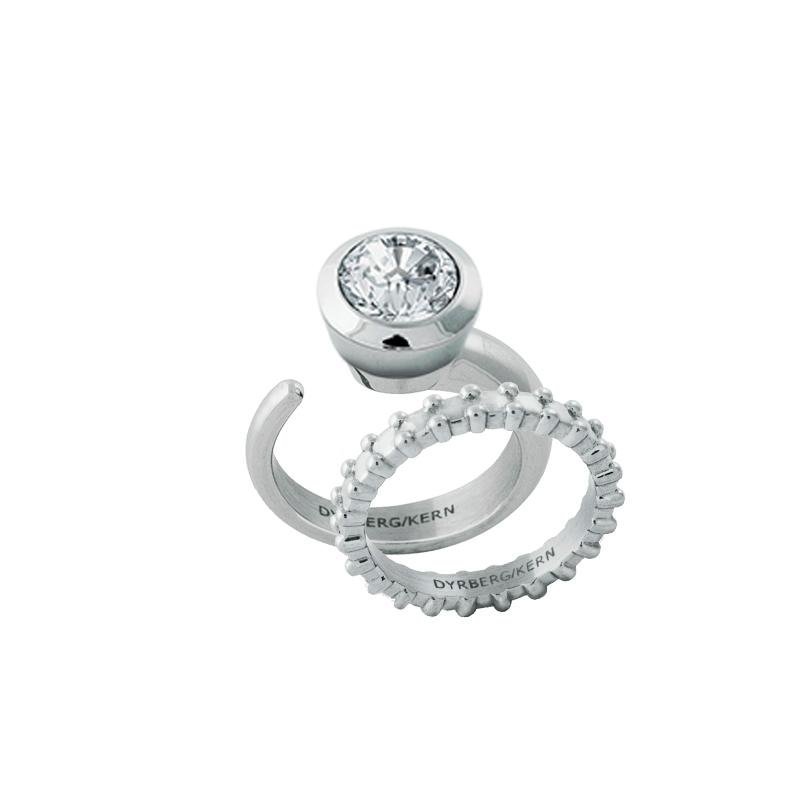 Strength Shiny Silver Interchangeable Ring Topper - Black Dyrberg/Kern NZ