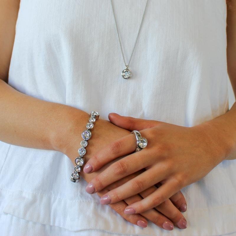 Strength Shiny Silver Interchangeable Ring Topper - Black Dyrberg/Kern NZ