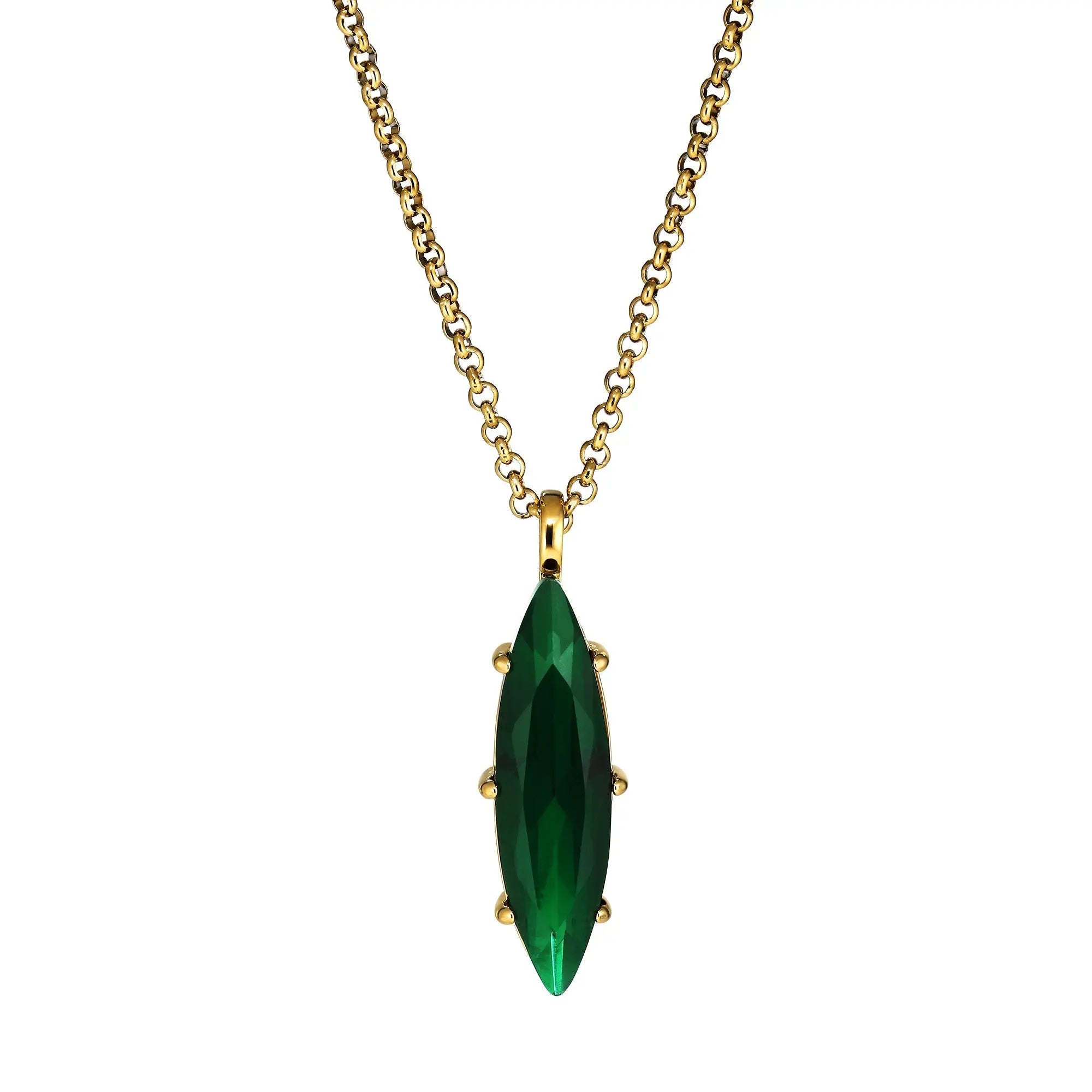 Takeshi Gold Necklace - Emerald Green - Dyrberg/Kern NZ