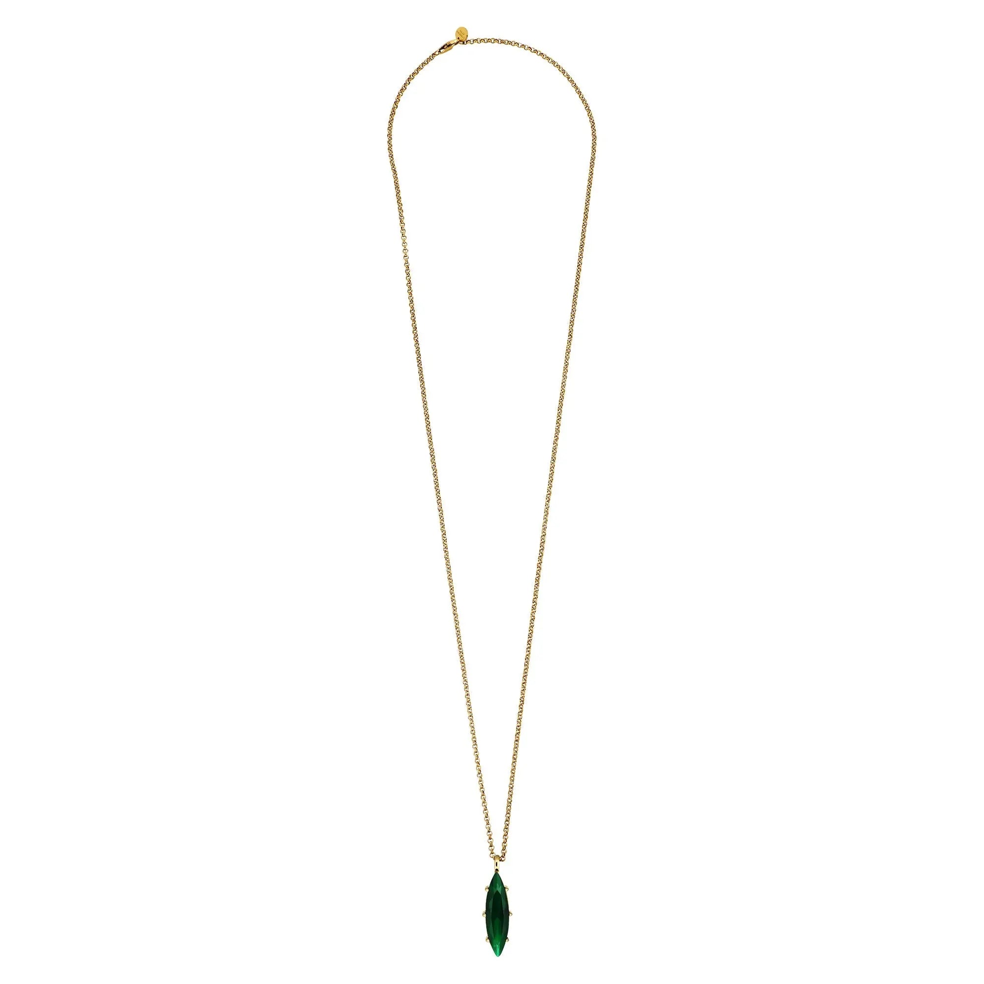 Takeshi Gold Necklace - Emerald Green - Dyrberg/Kern NZ