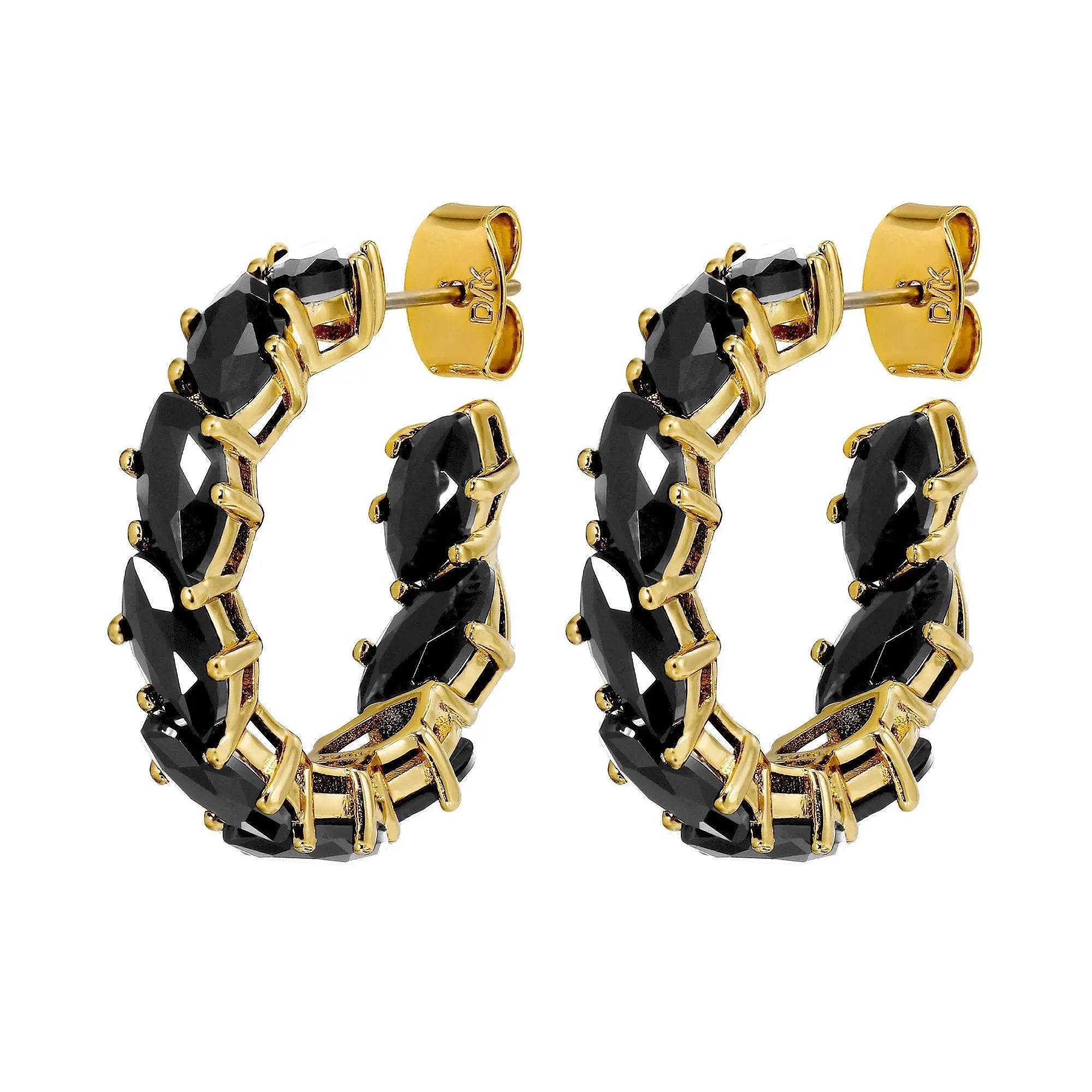 Tamarin Gold Earrings - Black - Dyrberg/Kern NZ
