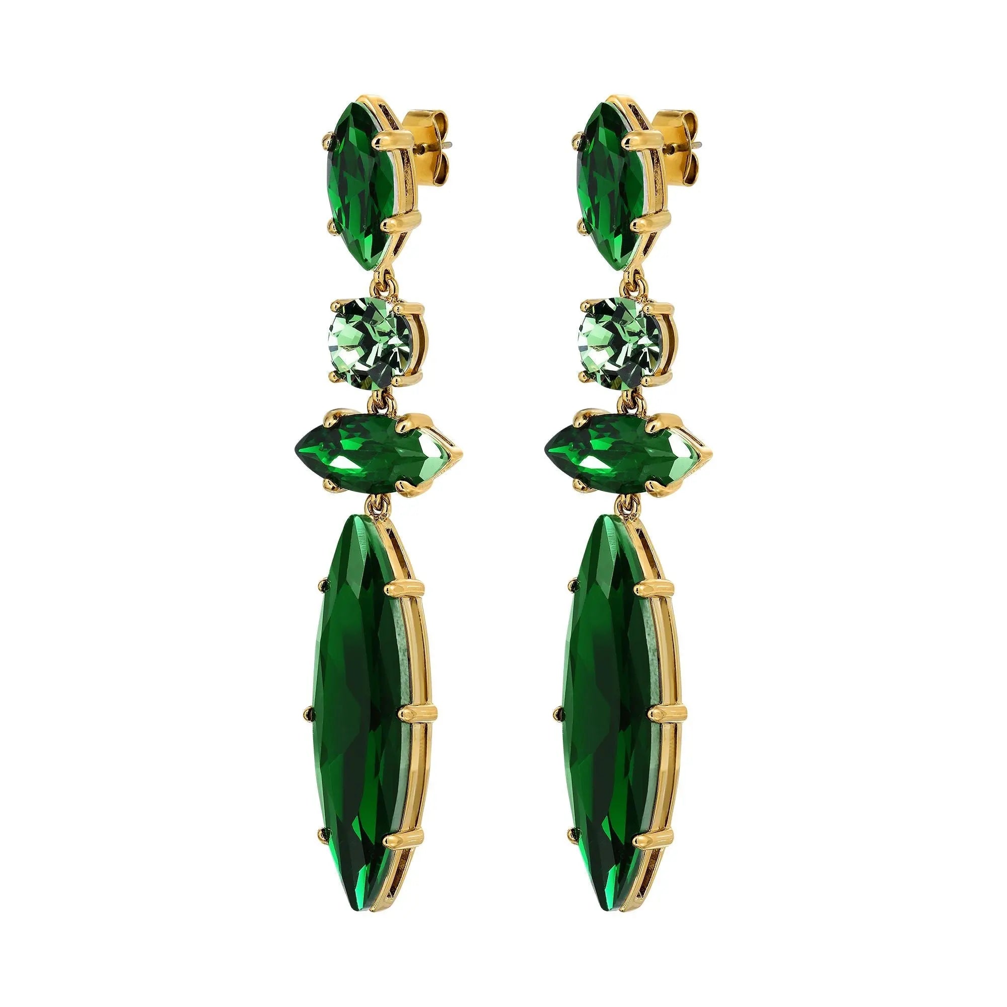 Tenere Gold Earrings - Green - Dyrberg/Kern NZ