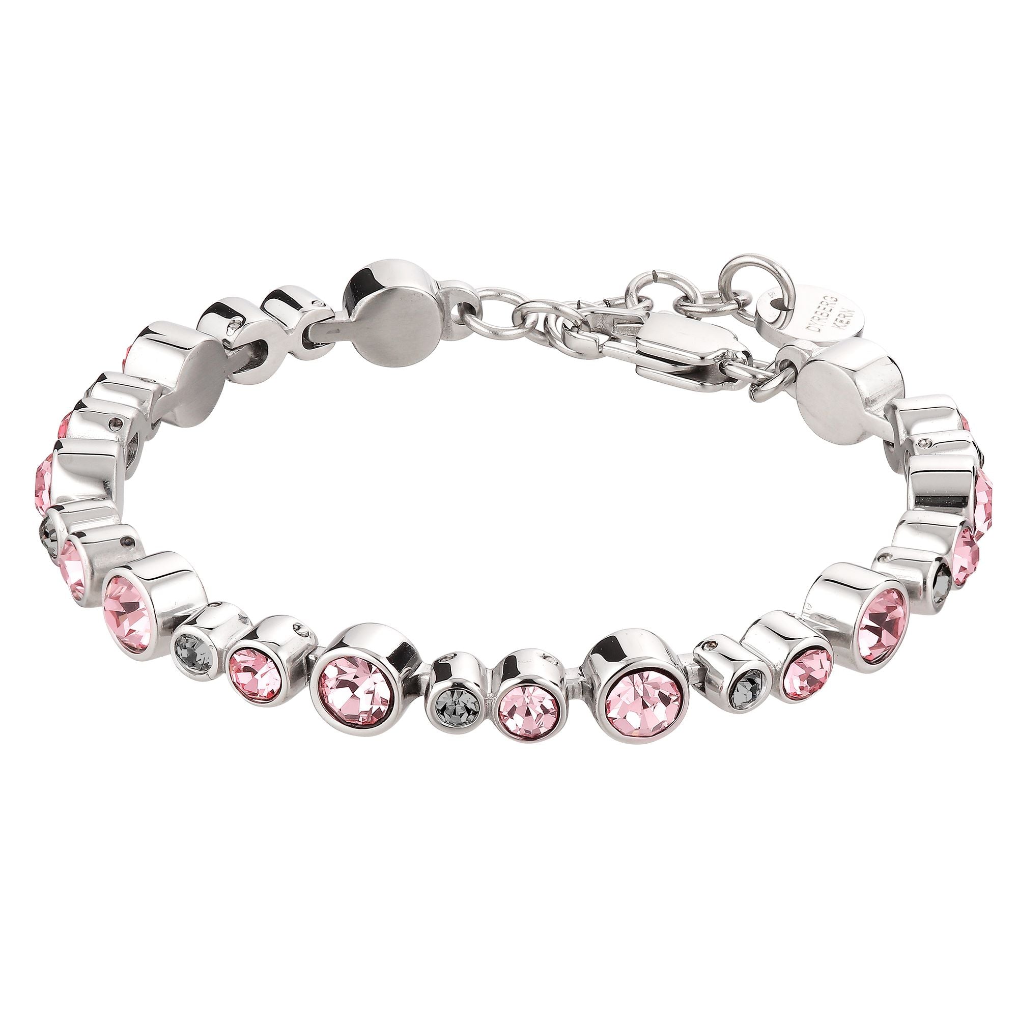 Teresia Shiny Silver Tennis Bracelet - Vintage Rose /Grey - Dyrberg/Kern NZ