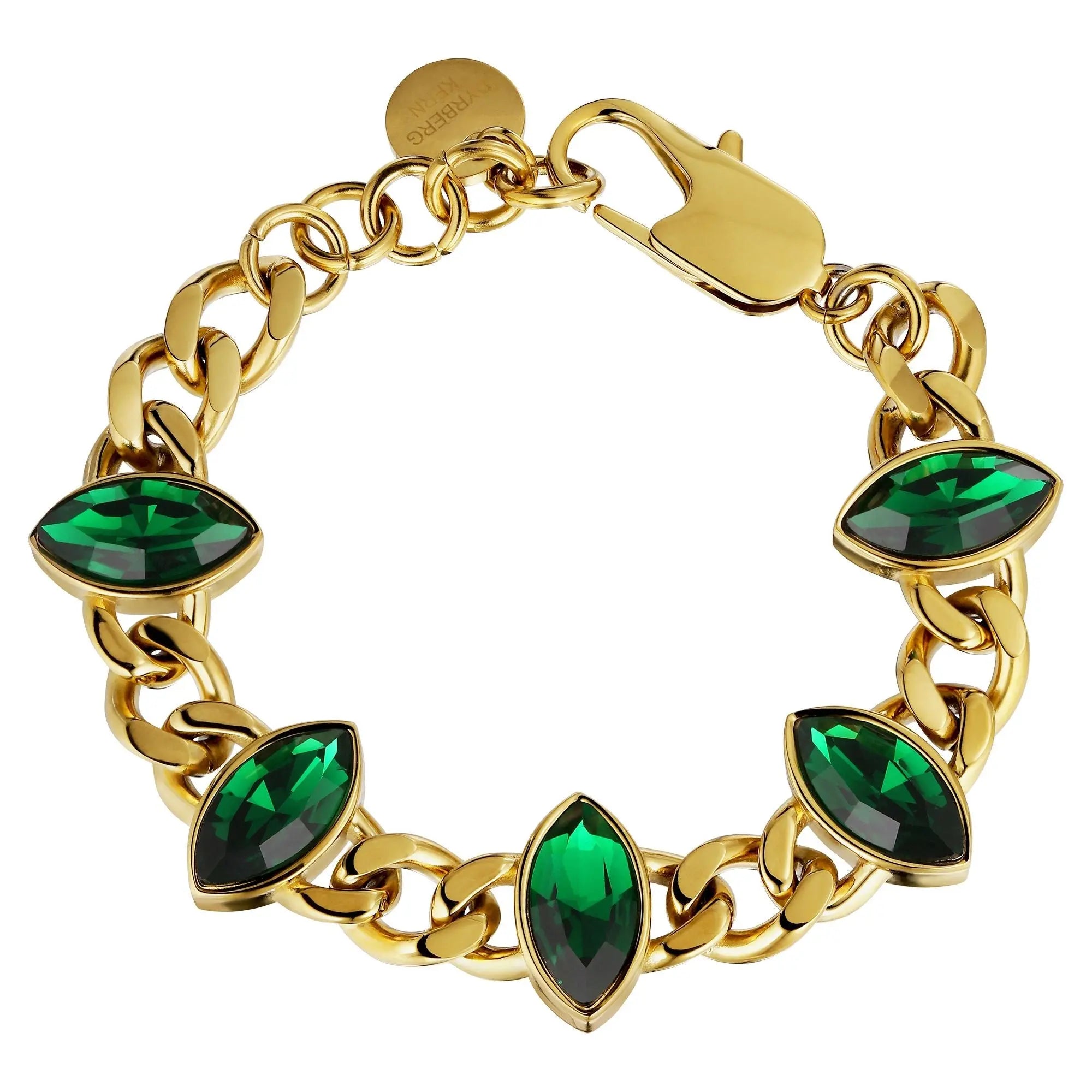 Zelko Gold Bracelet - Emerald Green - Dyrberg/Kern NZ