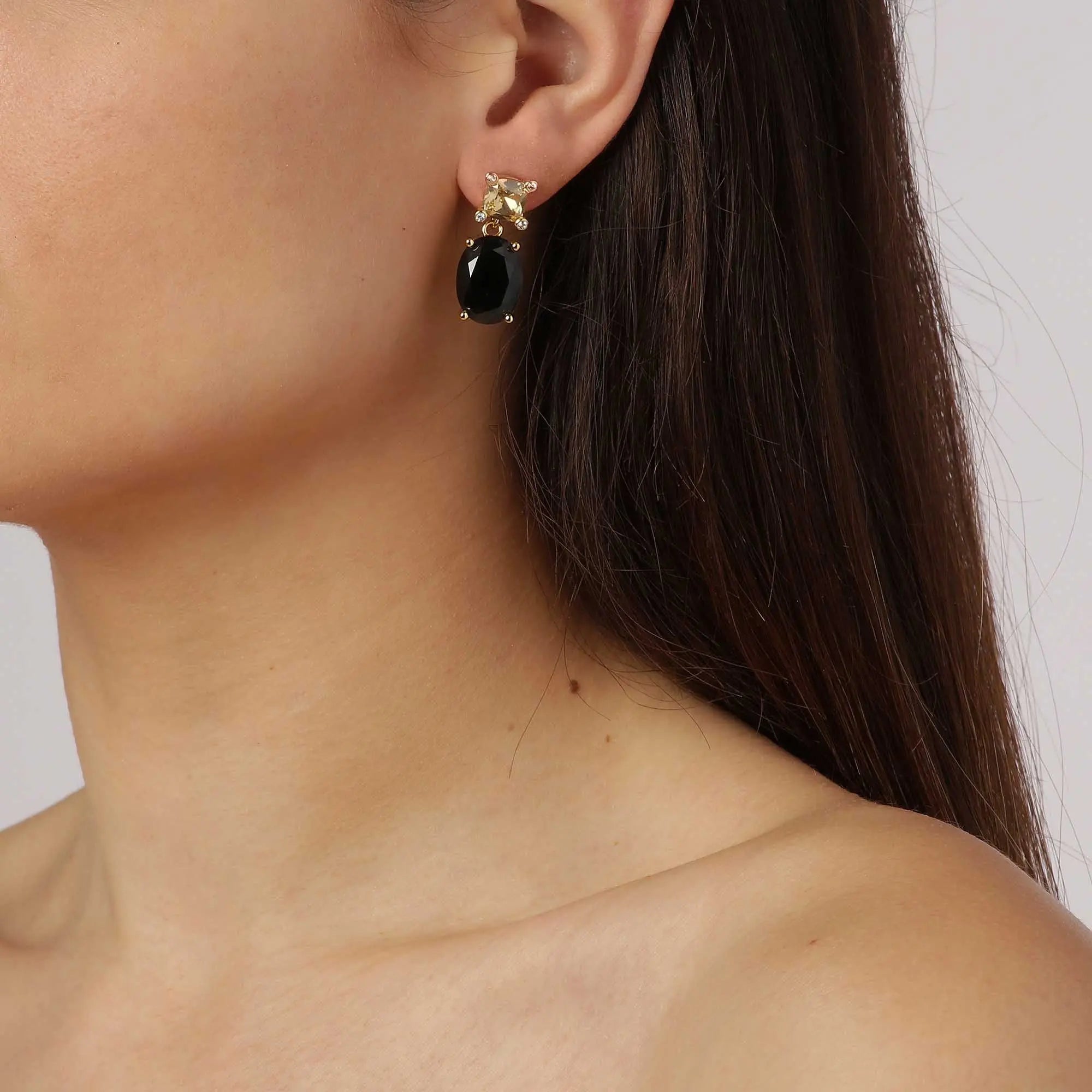 Antonia Gold Earrings - Green - Dyrberg/Kern NZ