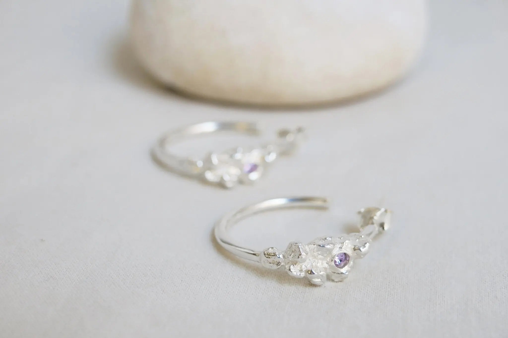 Arena Silver Hoop Earrings - Dyrberg/Kern NZ