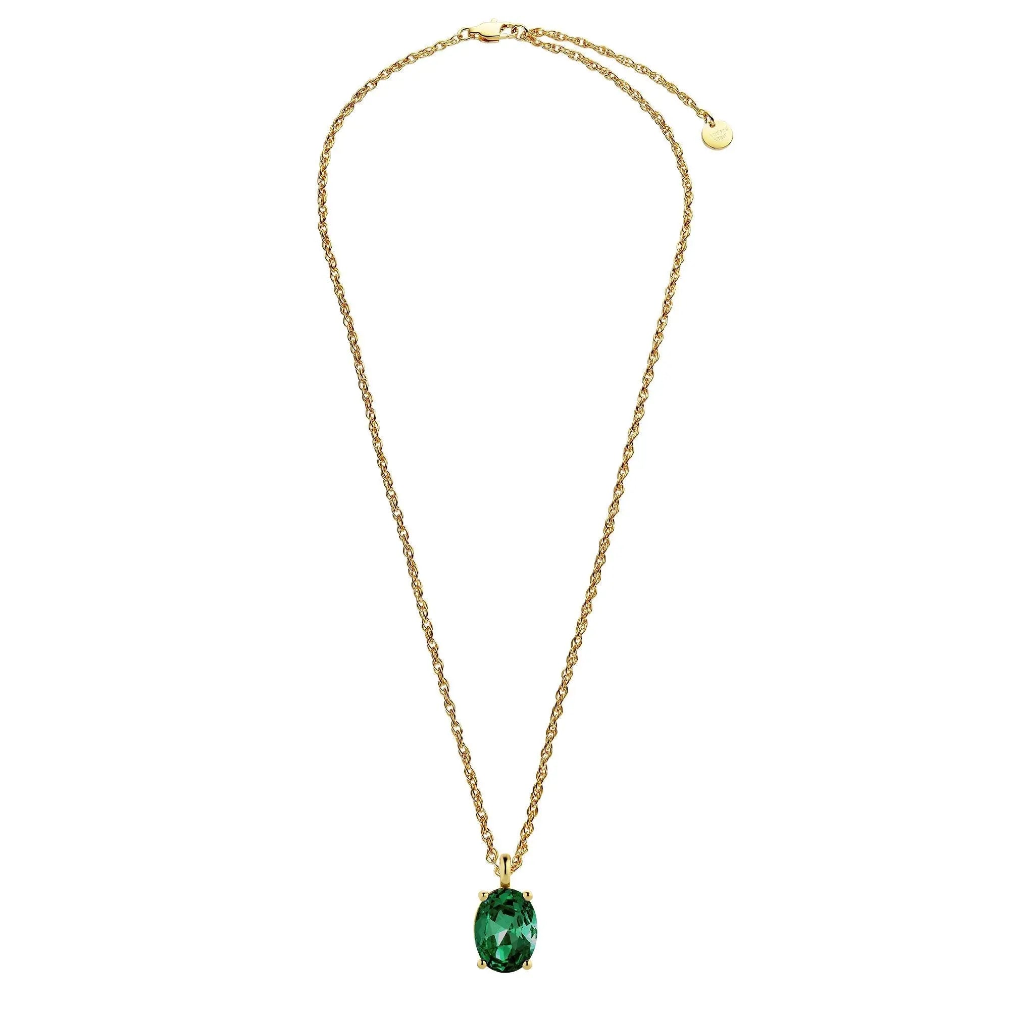 Barga Gold Necklace - Emerald Green - Dyrberg/Kern NZ