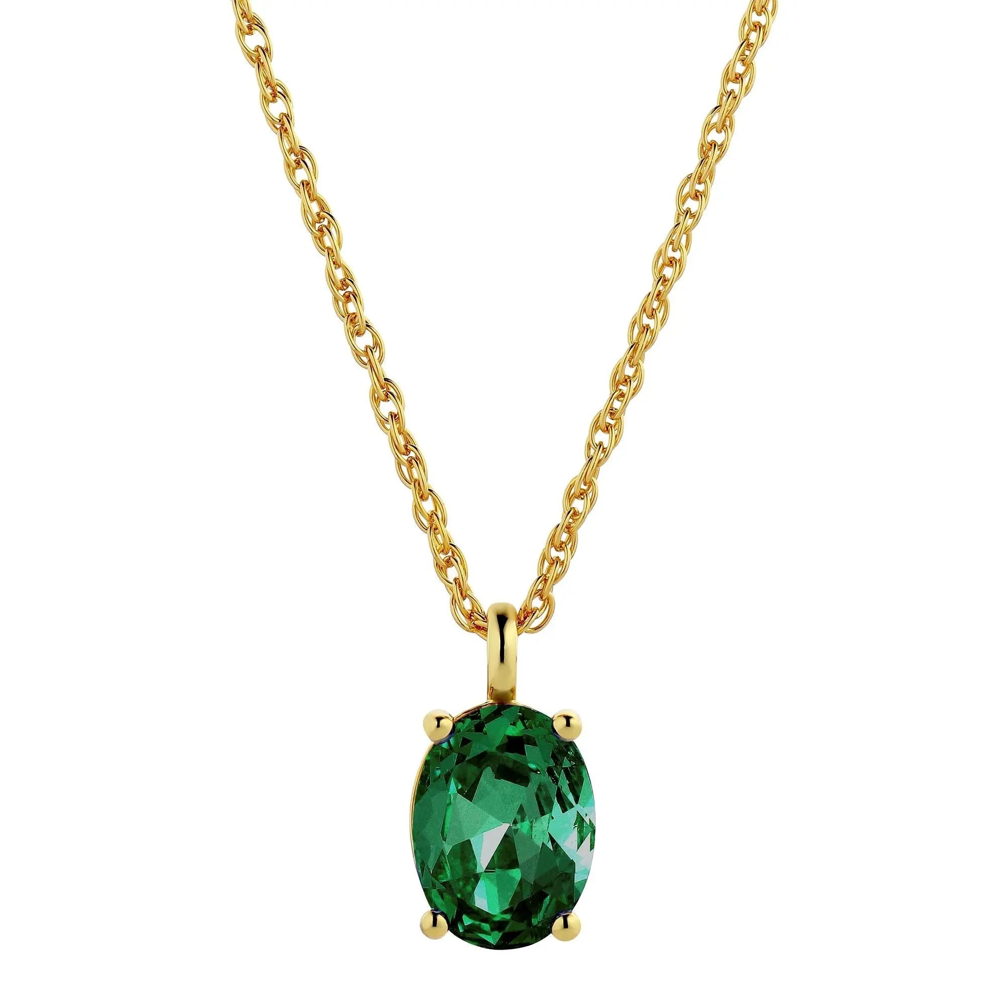 Barga Gold Necklace - Emerald Green - Dyrberg/Kern NZ