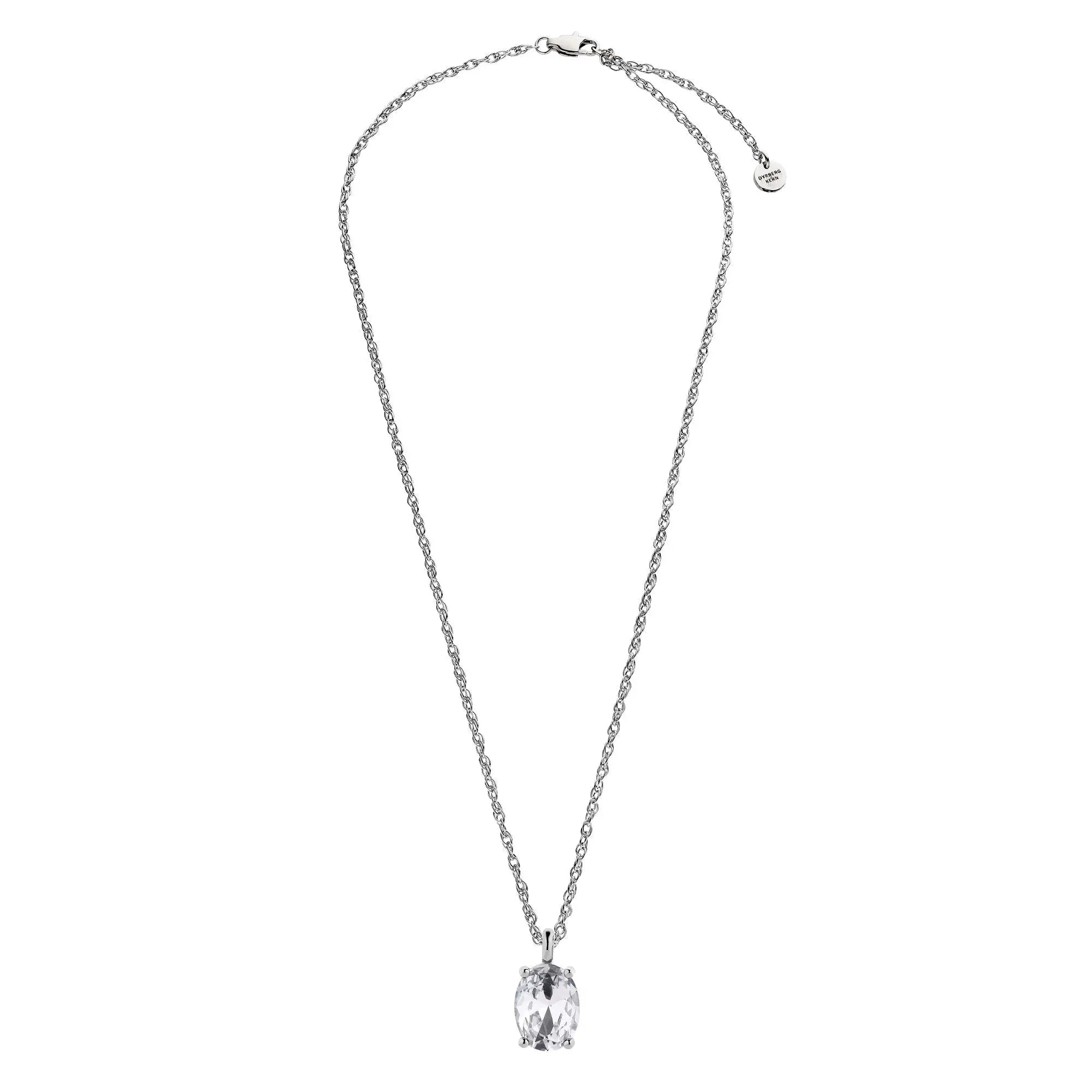 Barga Shiny Silver Necklace - Crystal - Dyrberg/Kern NZ