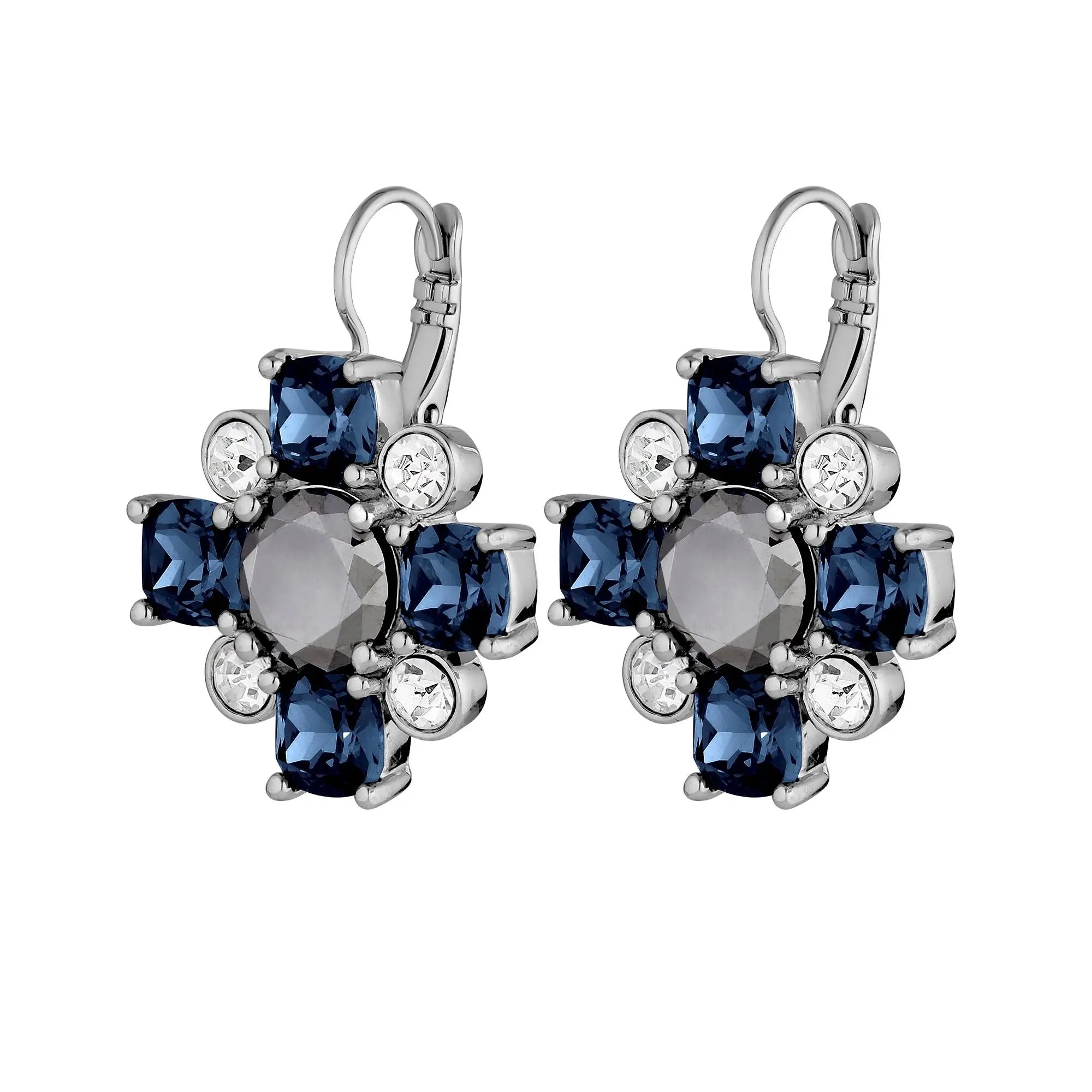 Batti Shiny Silver Earrings - Royal Blue - Dyrberg/Kern NZ