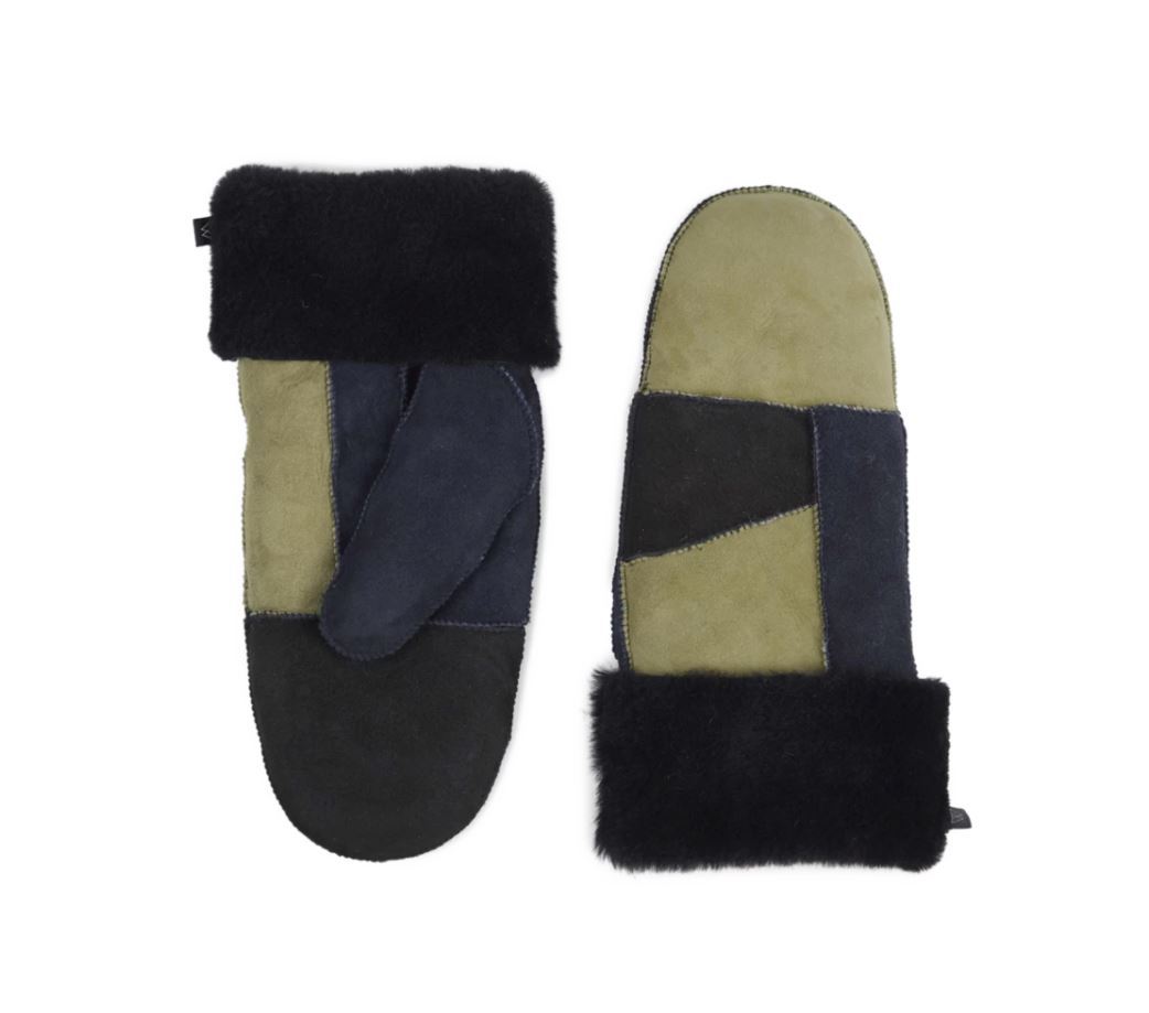 Bella Sheepskin Mitten, Mixed w/Black+Beige+Navy - Dyrberg/Kern NZ