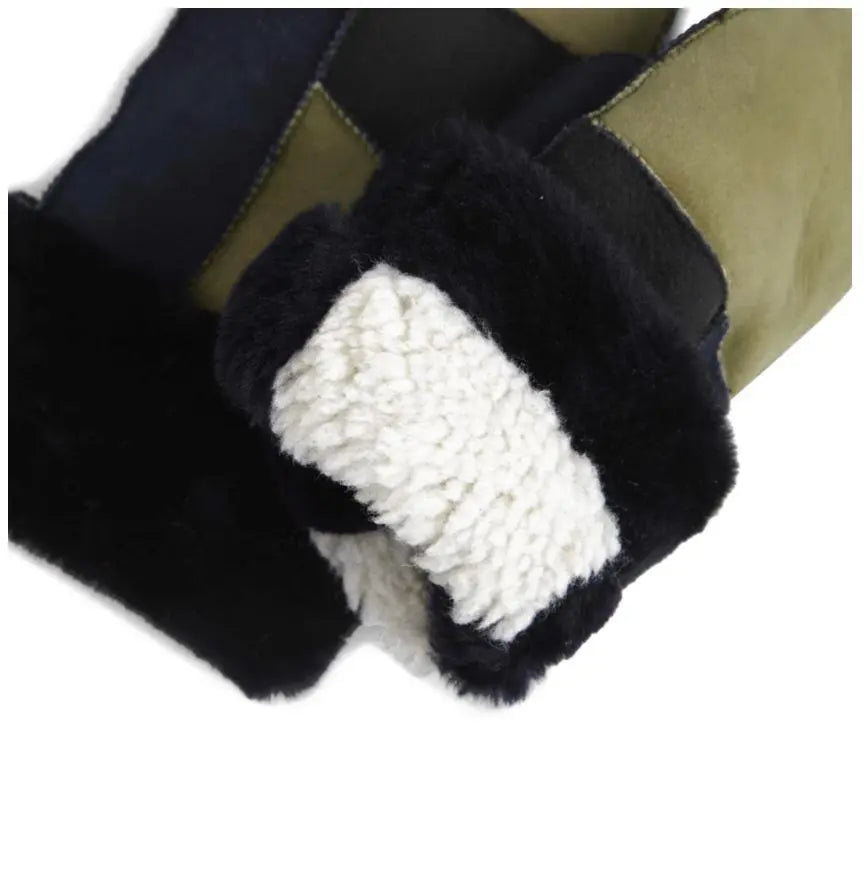 Bella Sheepskin Mitten, Mixed w/Black+Beige+Navy - Dyrberg/Kern NZ