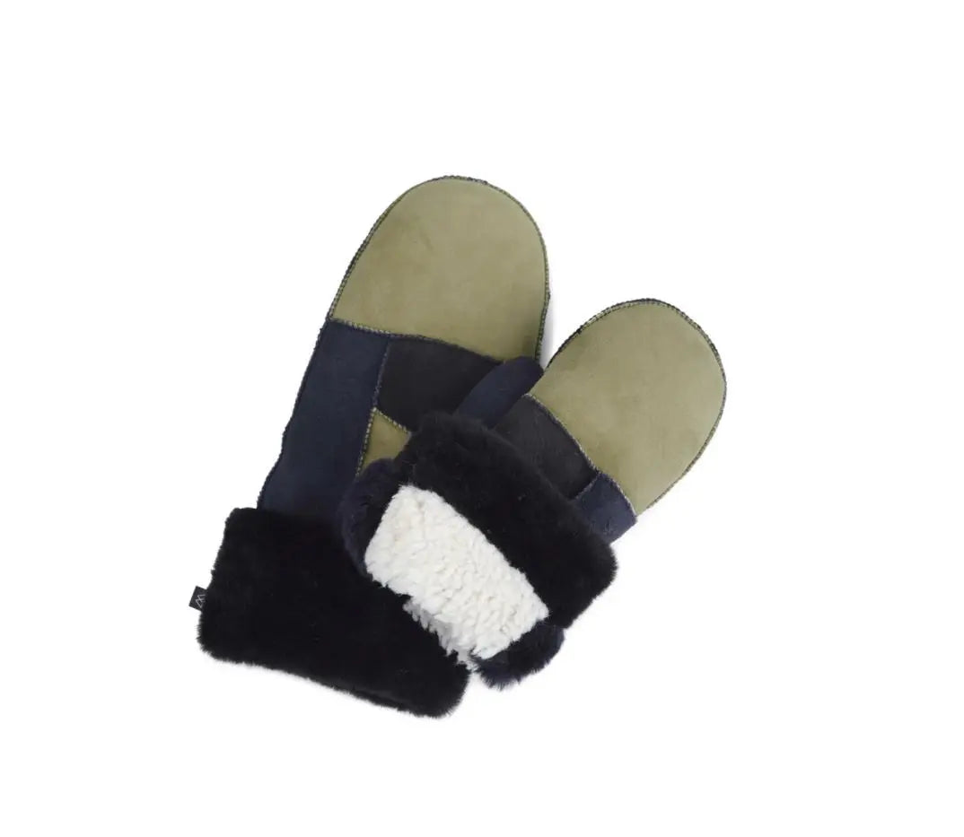 Bella Sheepskin Mitten, Mixed w/Black+Beige+Navy - Dyrberg/Kern NZ