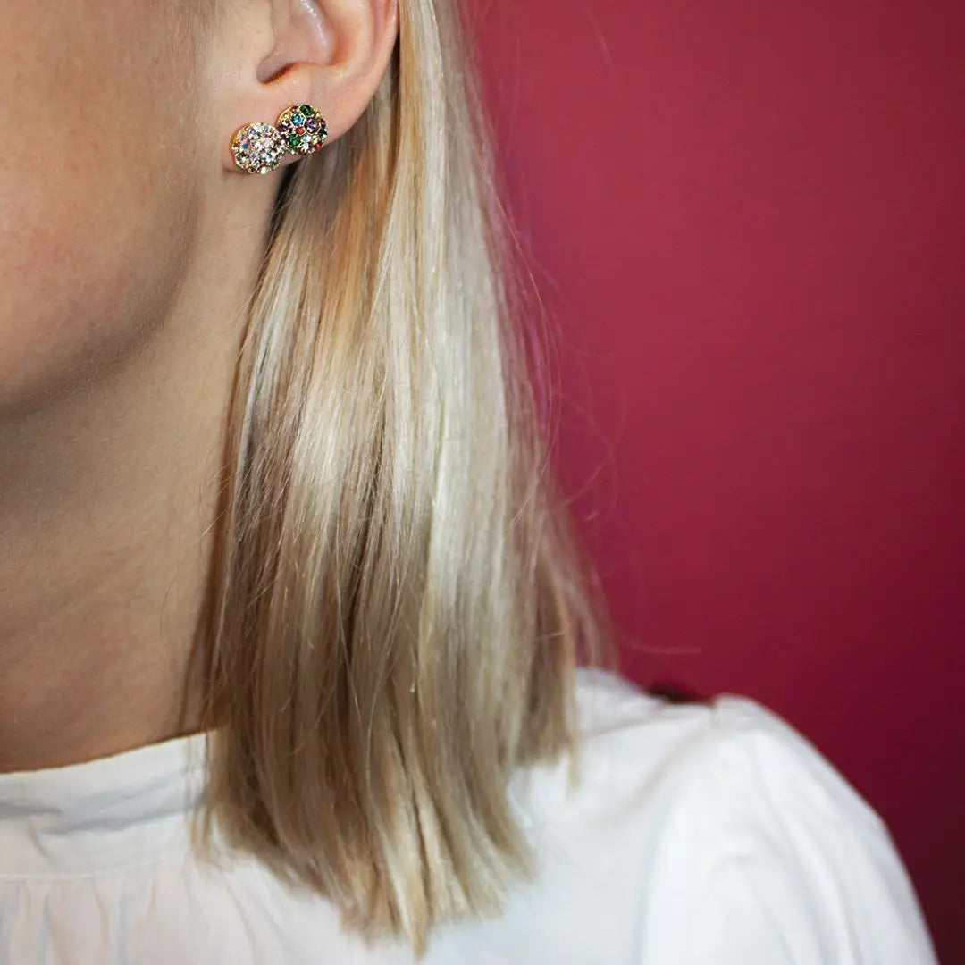 Blais Shiny Silver Earrings - Crystal - Dyrberg/Kern NZ