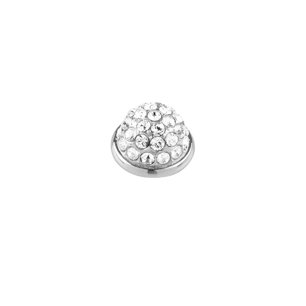 Calm Shiny Silver Interchangeable Ring Topper - Crystal - Dyrberg/Kern NZ