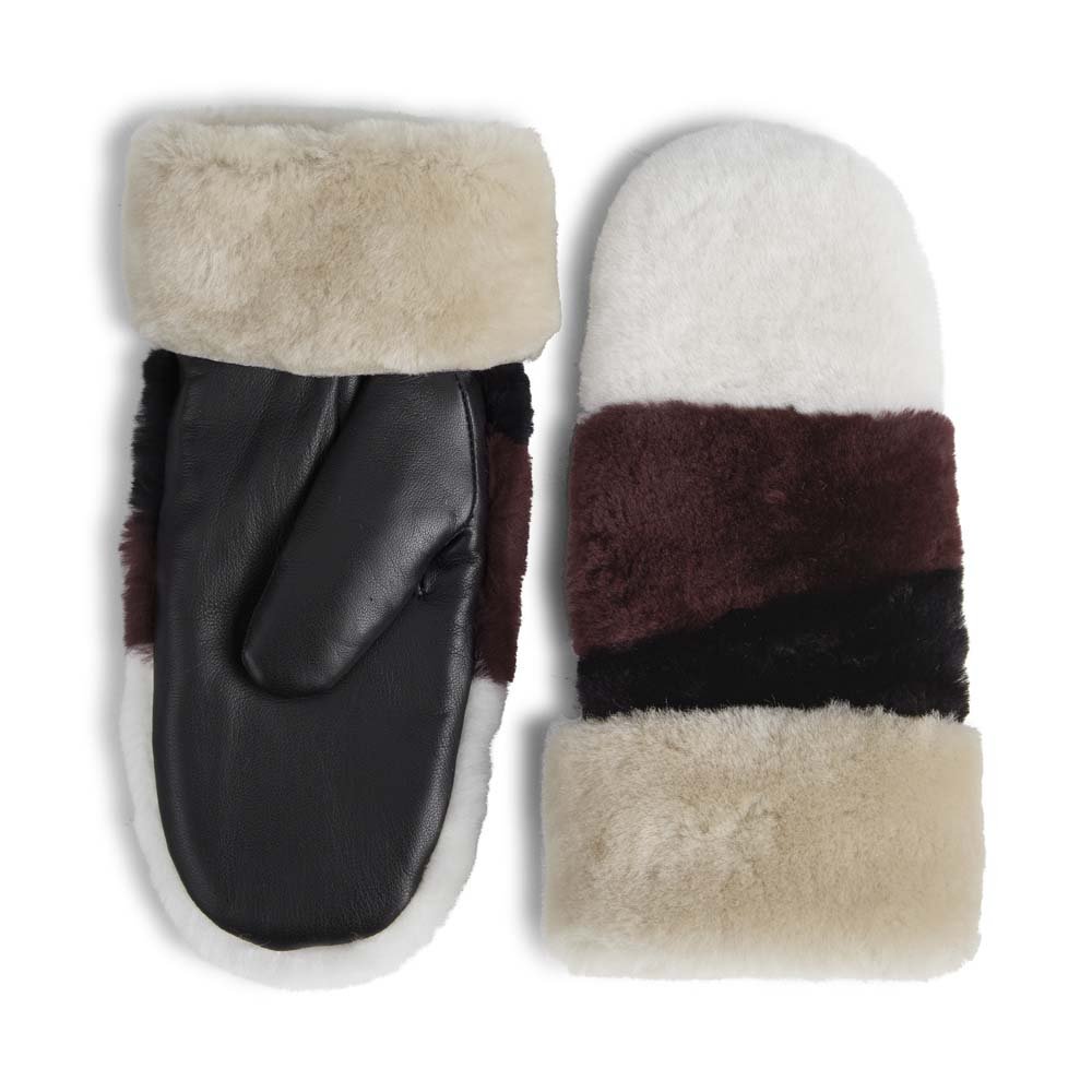Catty Mitten, Black w/Offwhite+Burgundy+Black - Dyrberg/Kern NZ