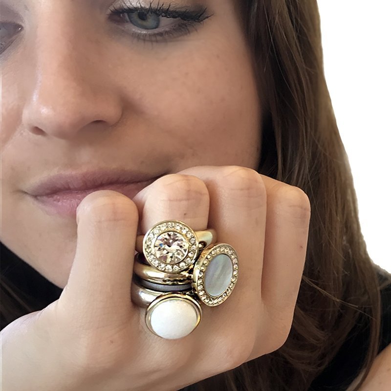 Center Gold Interchangeable Ring Topper - Dyrberg/Kern NZ